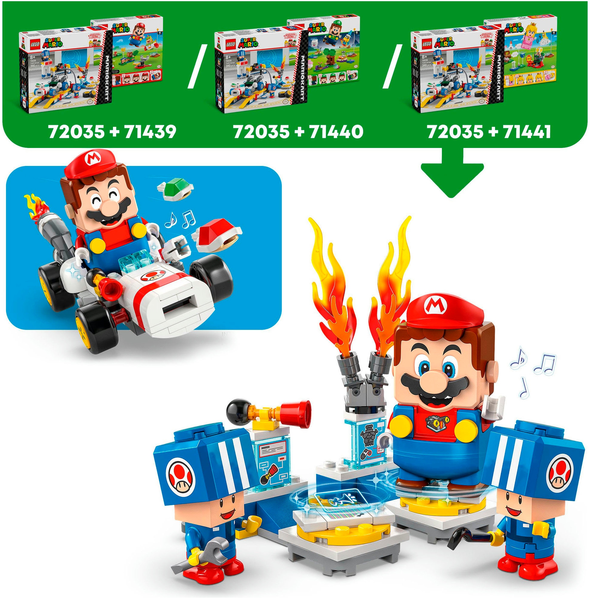 LEGO® Konstruktionsspielsteine »Mario Kart™ – Toads Werkstatt (72035), LEGO Super Mario« Made in Europe