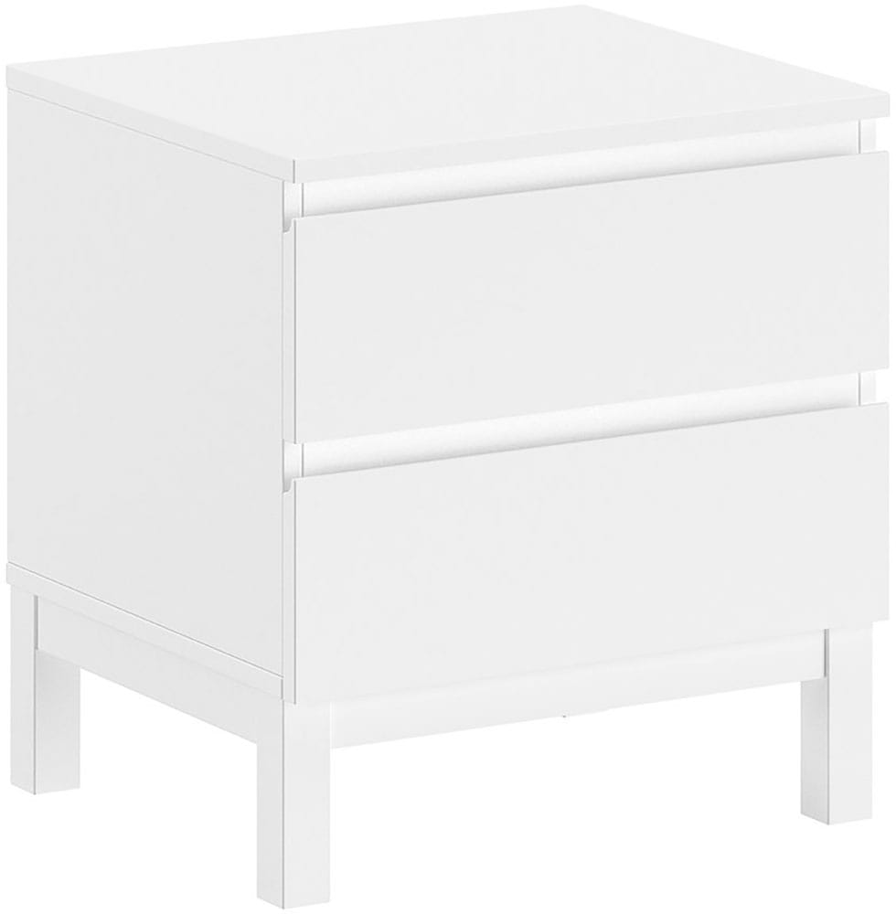 Vipack Set de chambre d'adolescent »Set best. aus Einzelbett 90/200, Nachtkonsole, Kleiderschrank 3-trg.« 3 cuis tlg. au design épuré, surface laquée facile d'entretien en blanc