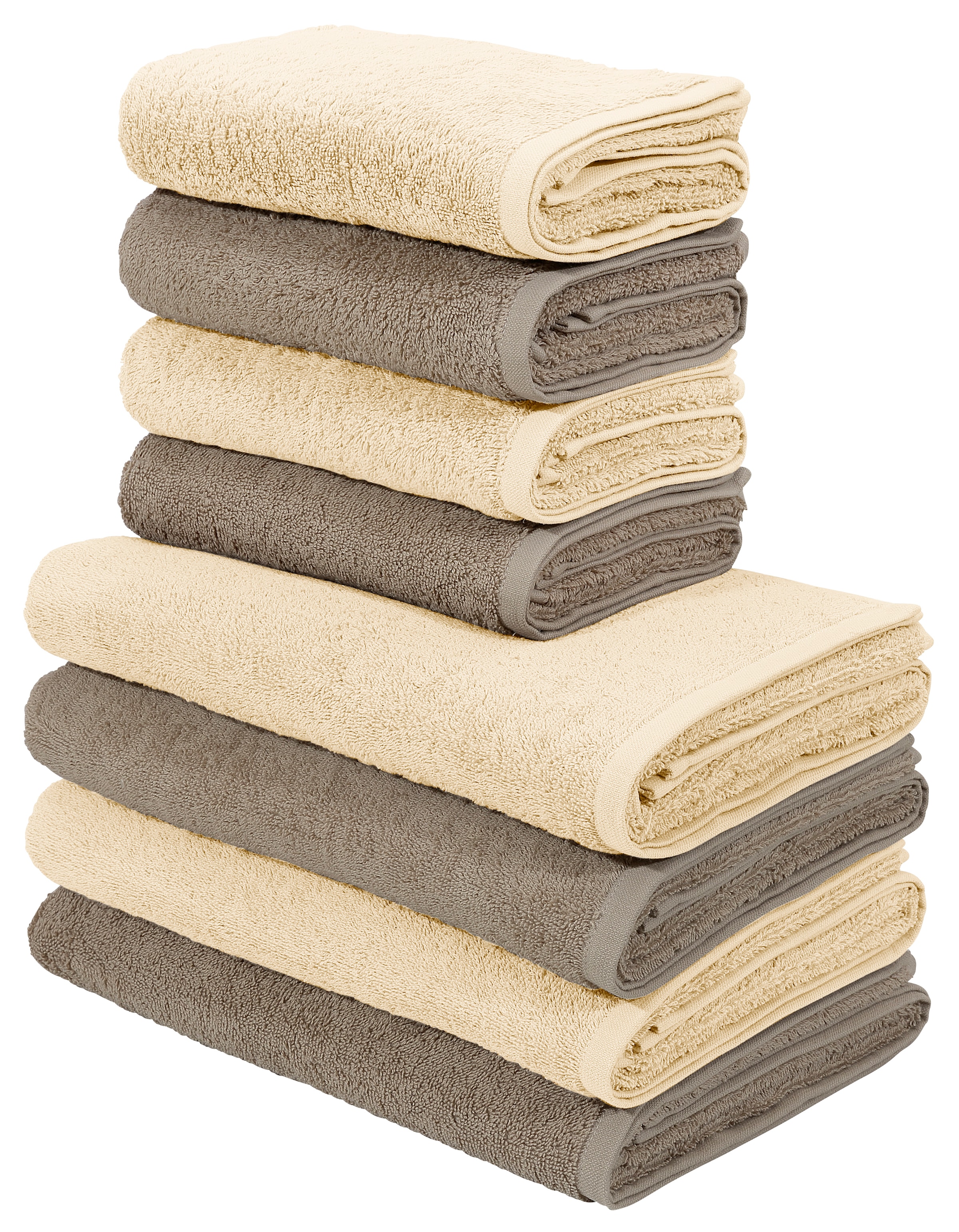 GOODproduct Set de serviettes »Merida, 4 Duschtücher 70x140cm, 4 Handtücher 50x100cm« 8 Frottee doux et moelleux, uni, 100% coton