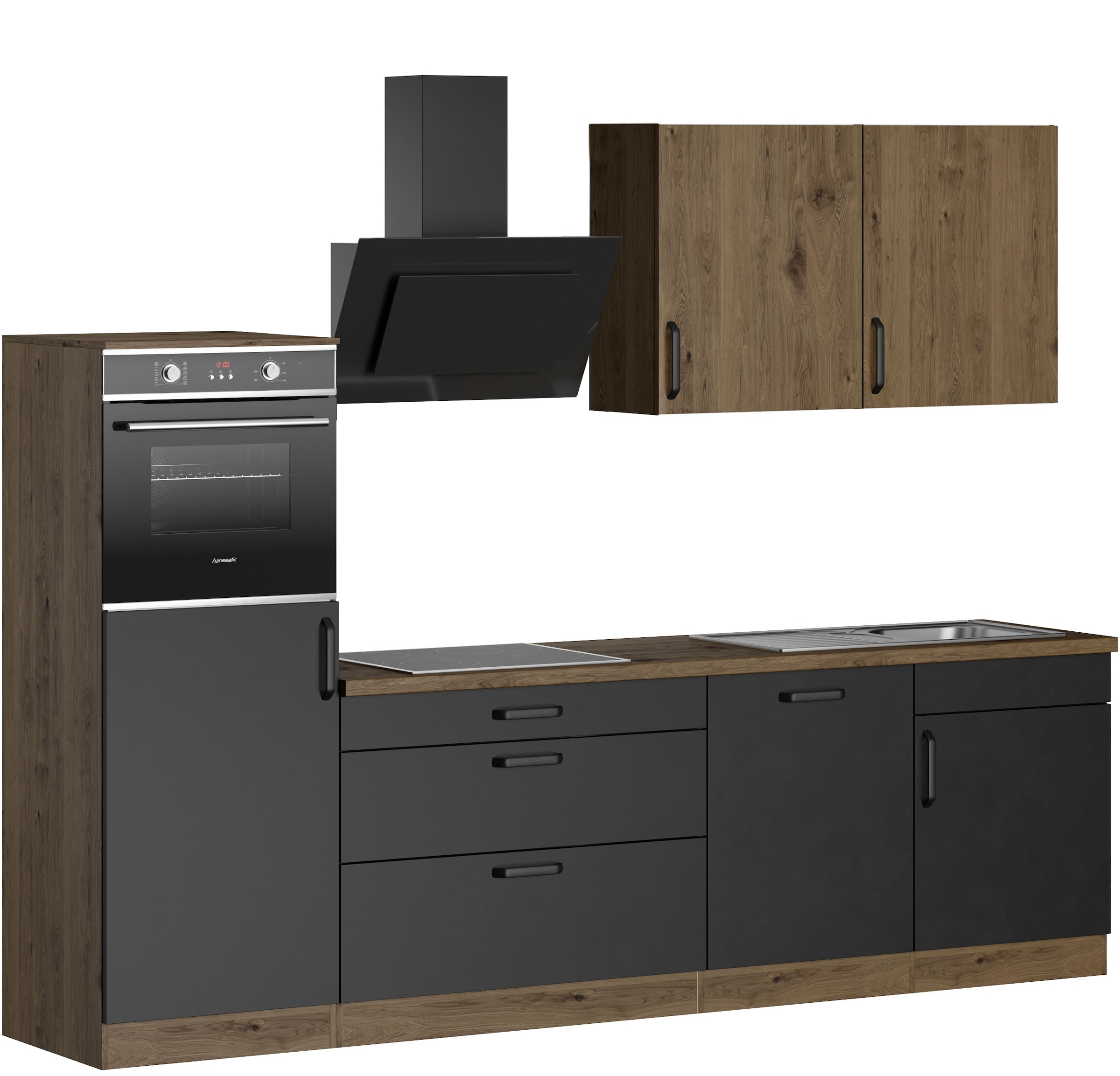 wiho Küchen Küchenzeile »Elba, TOPSELLER« wahlweise mit Hanseatic E-Geräten, Breite 280 cm