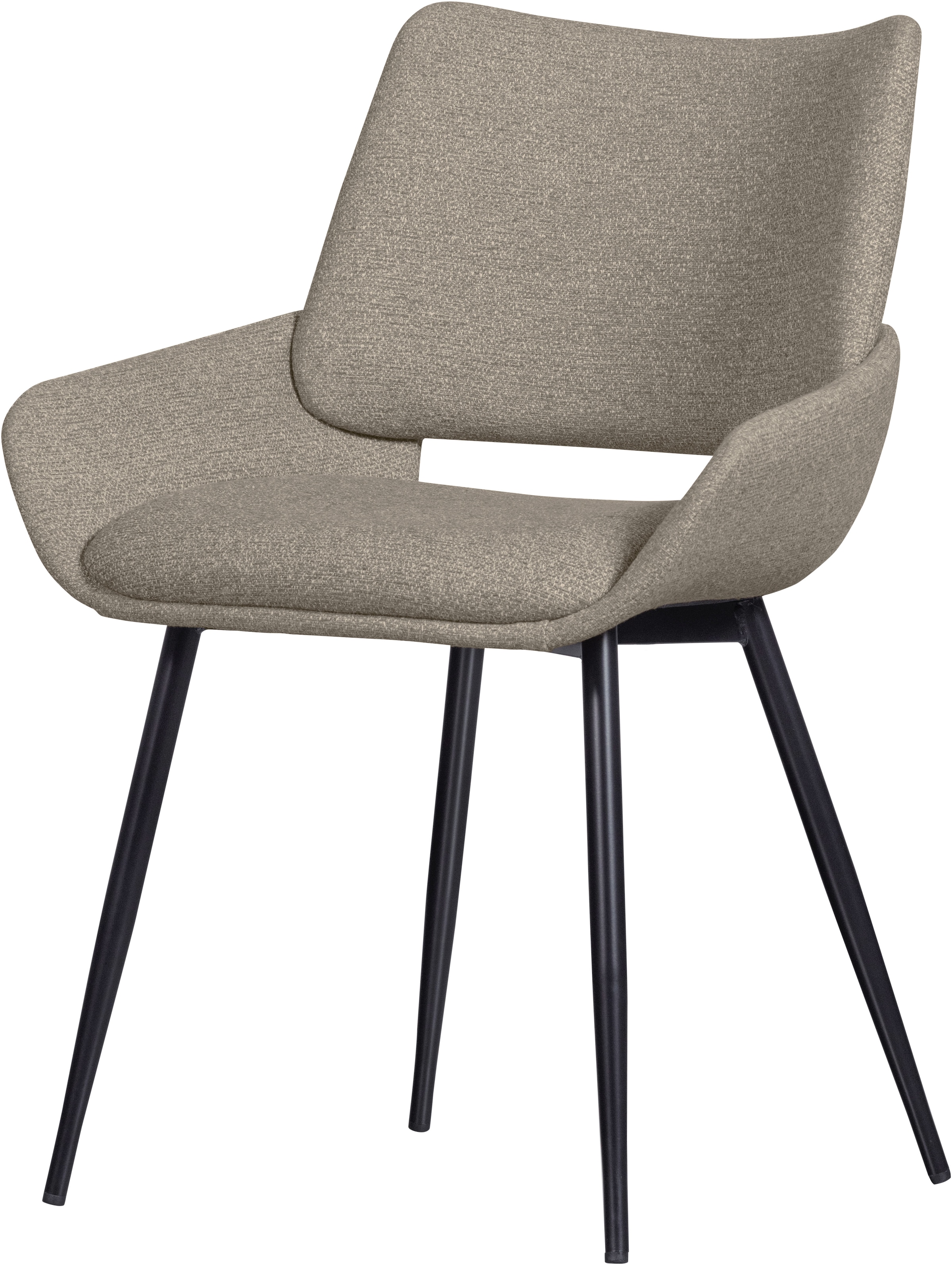 WOOOD Chaise de salle à manger »Parade mit konischen Metallbeinen und Melange-Bezug B58 x T55 x H83 cm« (Ensemble) 2 cuistrès grande résistance à l'usure, en forme de coque, capacité de charge 150 kg