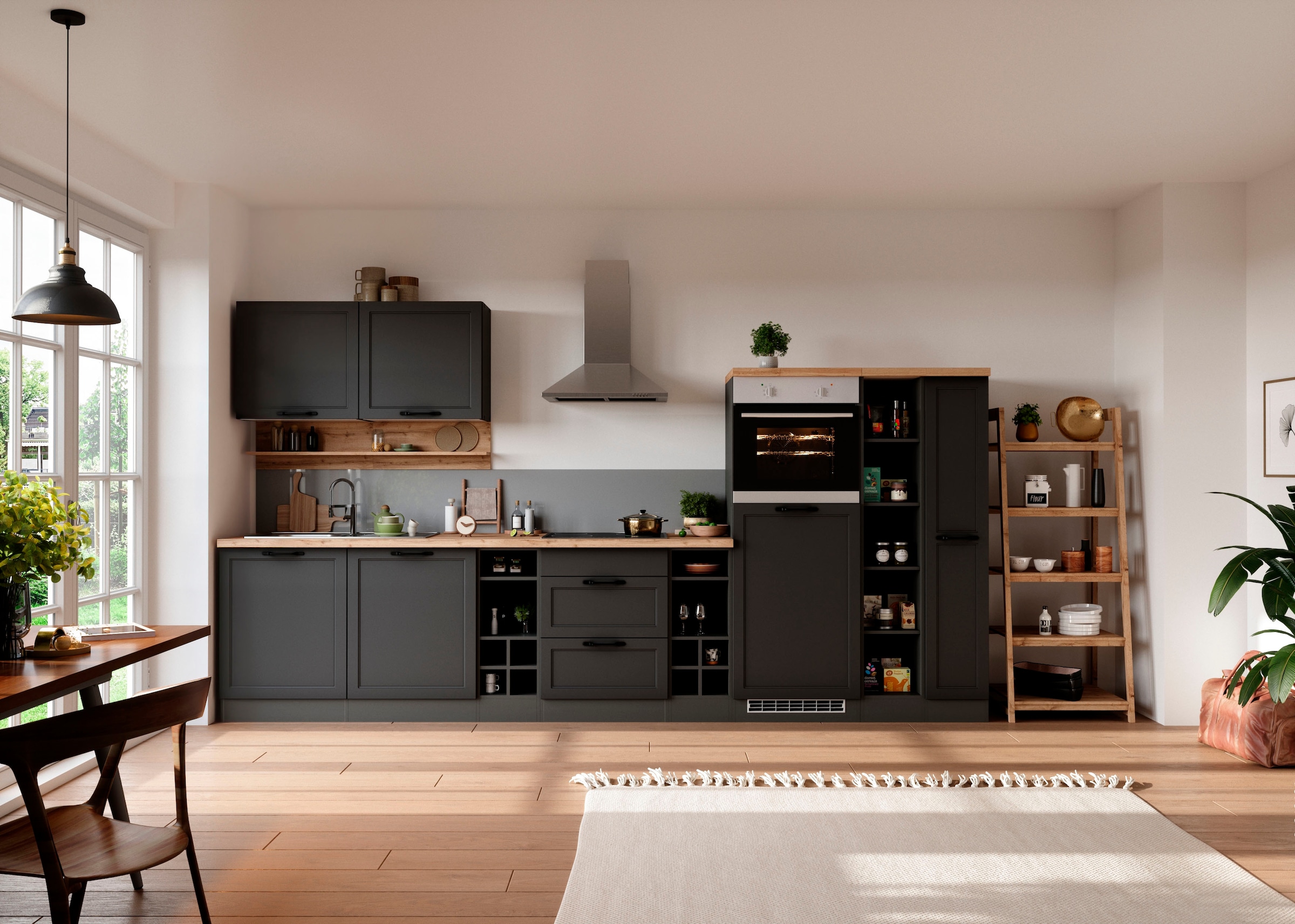 KOCHSTATION Kitchenette »KS-Lana« 360 cm de large, avec ou sans appareils électriques au choix