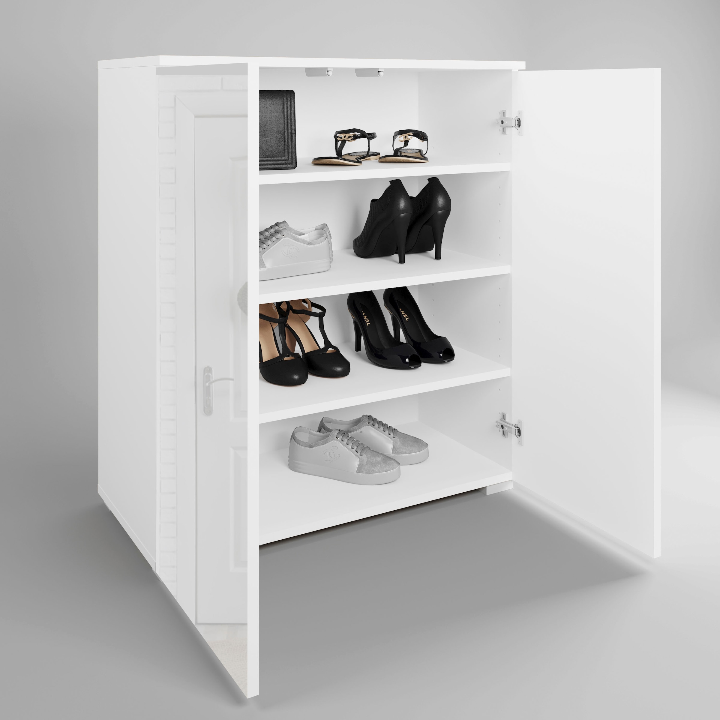 GOODproduct Schuhkommode »Paris« zwei Türen mit verstellbaren Einlegeböden, Breite 70cm