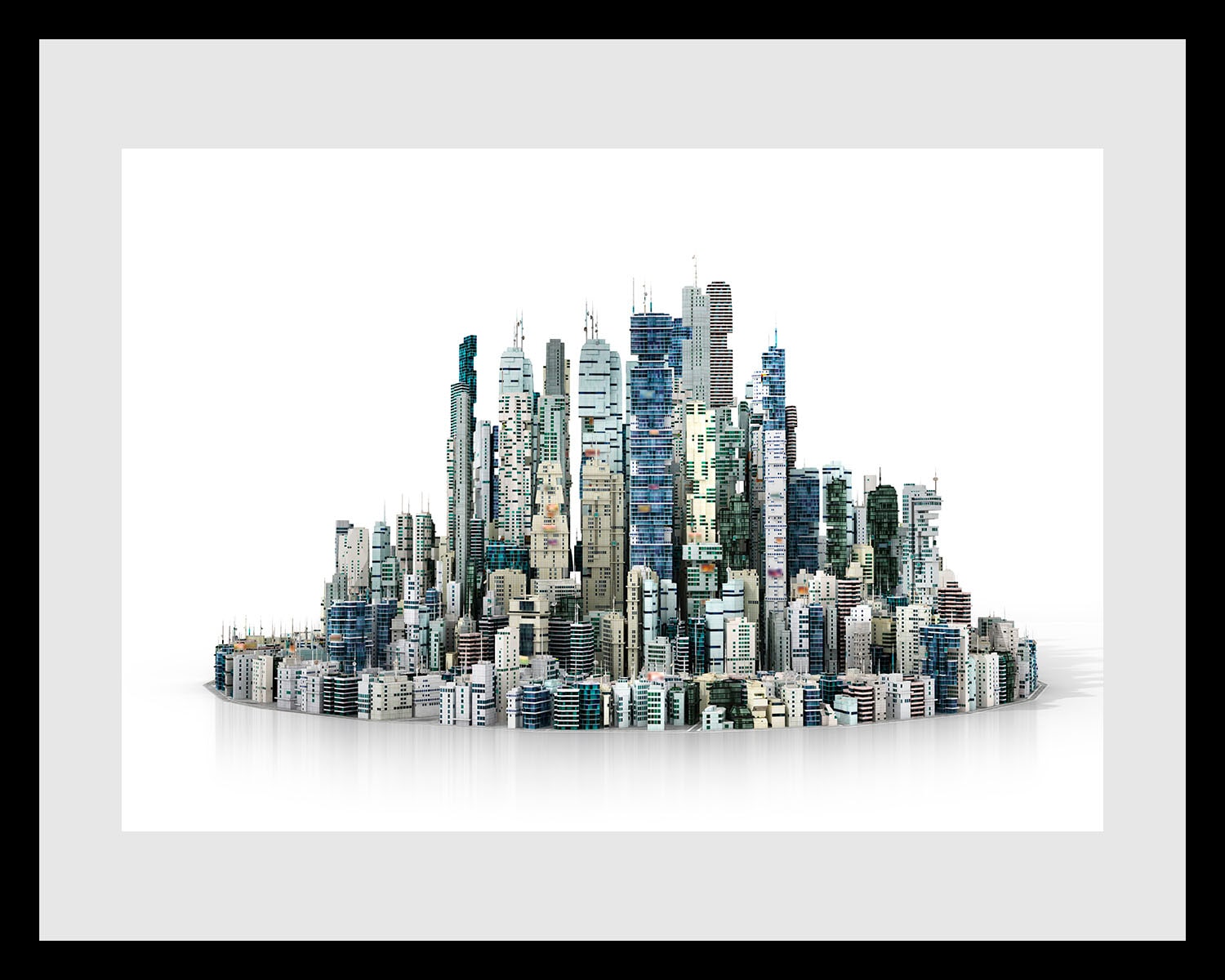 queence Image »Big City Life« 1 cuis tlg. HD Premium Poster-Druck inkl. Holzrahmen