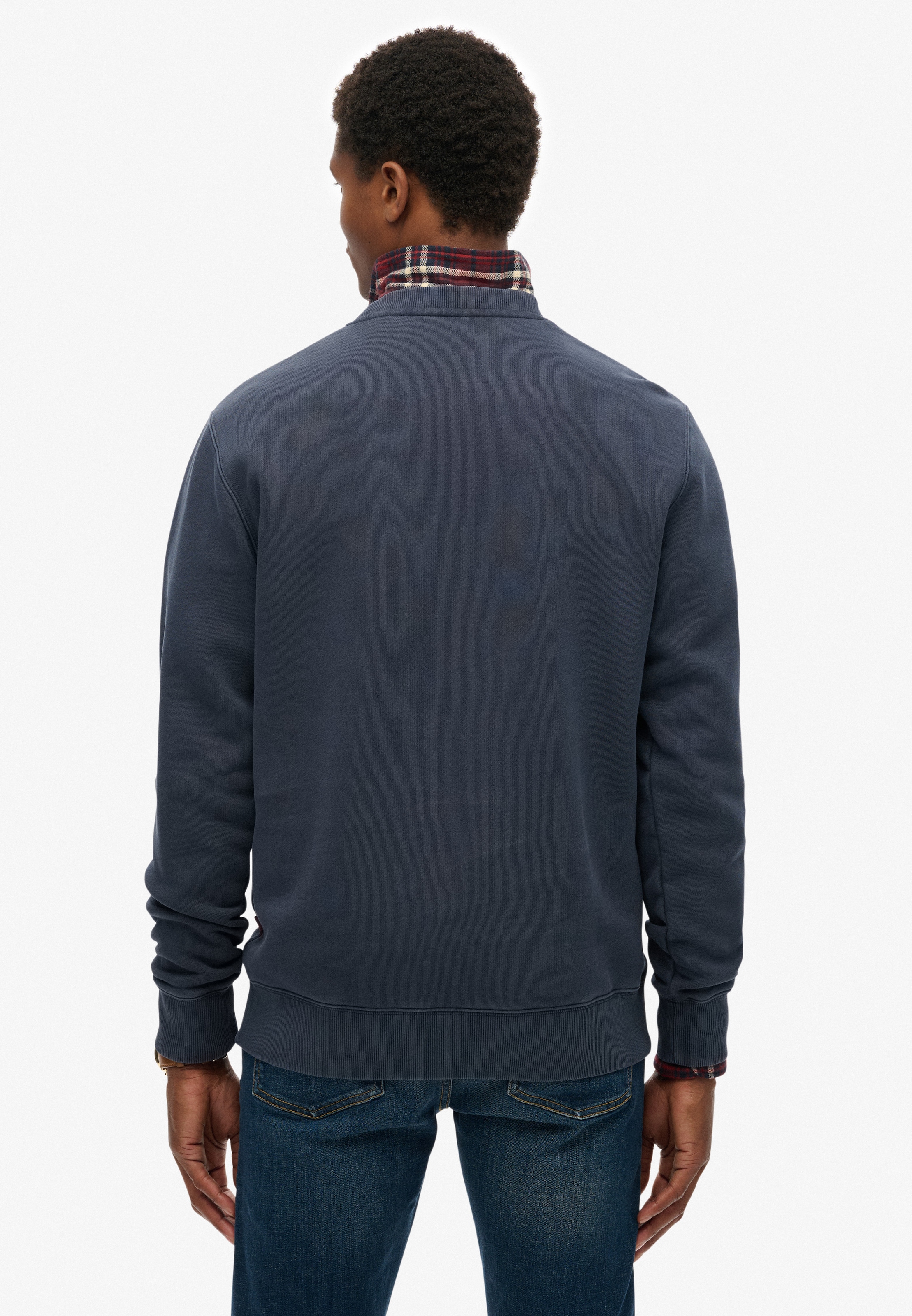 Superdry Sweat-shirt »MICRO LOGO CREW«, en coton et polyester, coupe décontractée, molleton gratté

