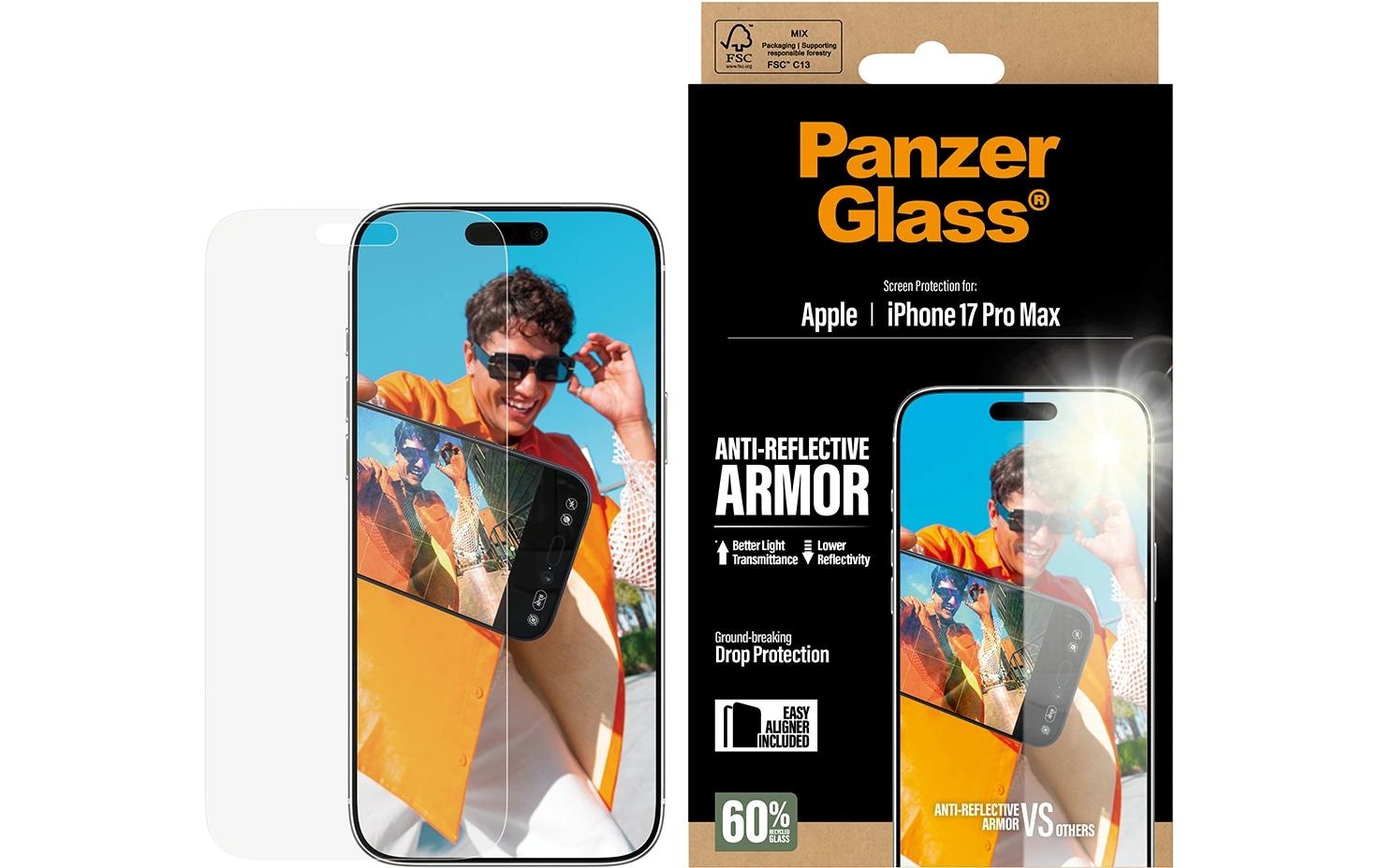 PanzerGlass Film de protection d'écran »Anti-Reflective Armor iPhone 17 Pro Max« für iPhone 17 Pro Max