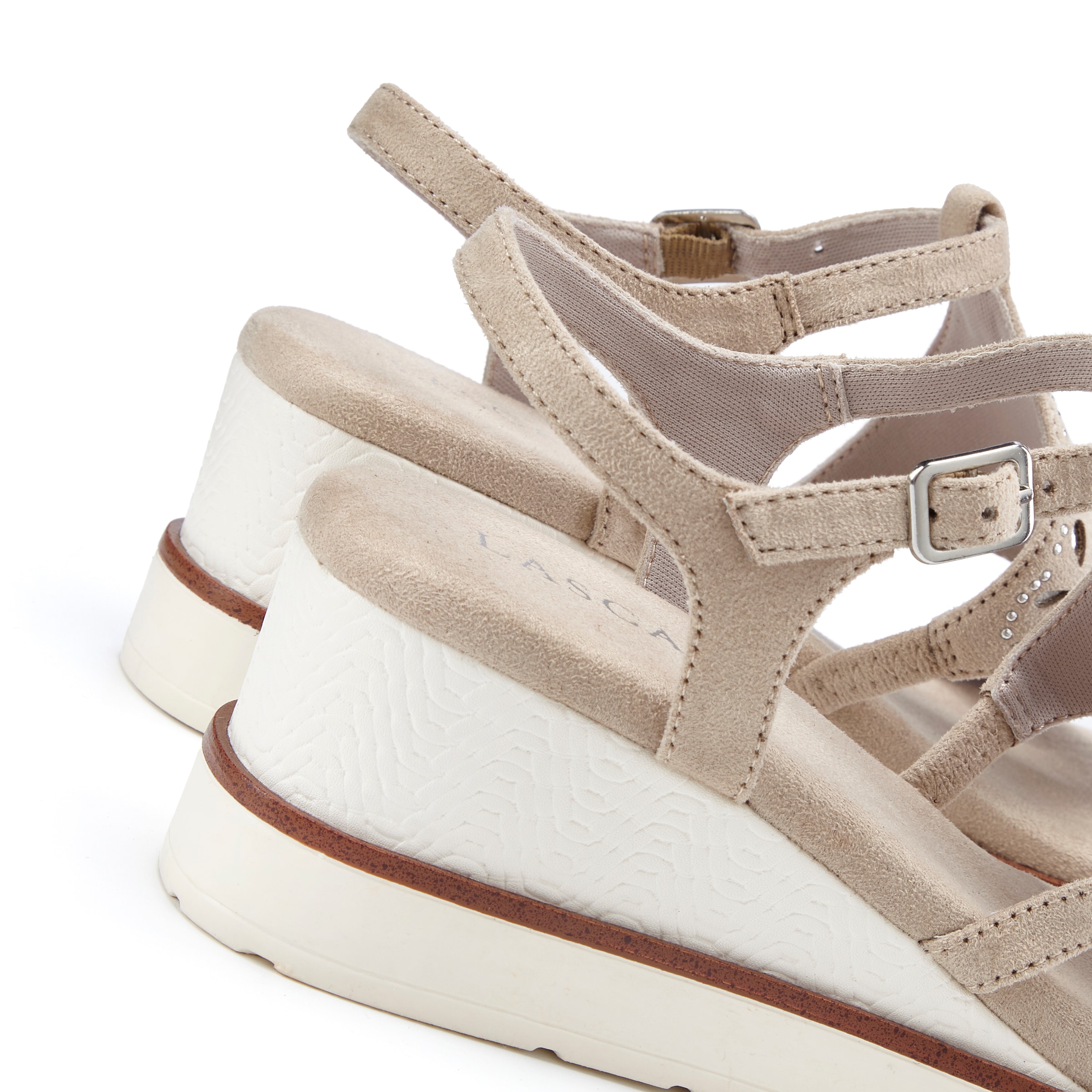 LASCANA Sandales »Sommerschuh, offener Schuh, Sandale, Keilsandalette,«  avec talon compensé, semelle intérieure rembourrée VEGAN