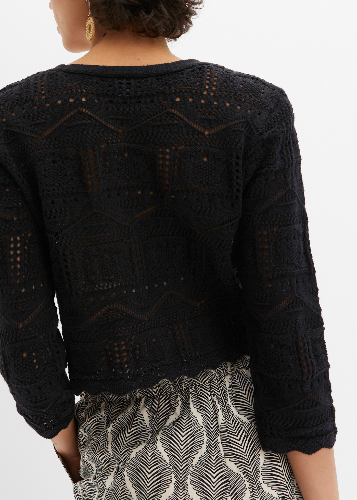 bonprix Veste en tricot ajouré »Ajour-Bolero« Coupe confortable, manches 3/4, boléro ajouré