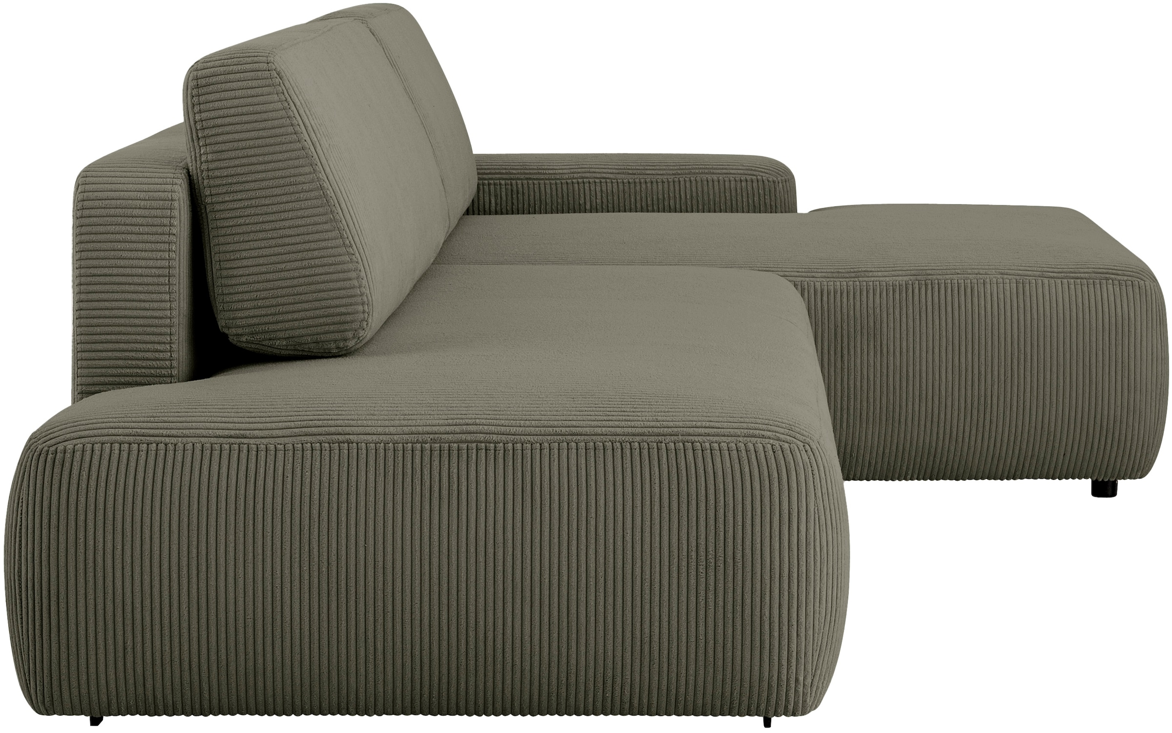 Home affaire Canapé d'angle »TORGE, Schlafsofa Cord, Samtvelours u. Strukur fein, Couch in L-Form« fonction couchage et coffre, surface de couchage : 210x125 cm, nouveau design