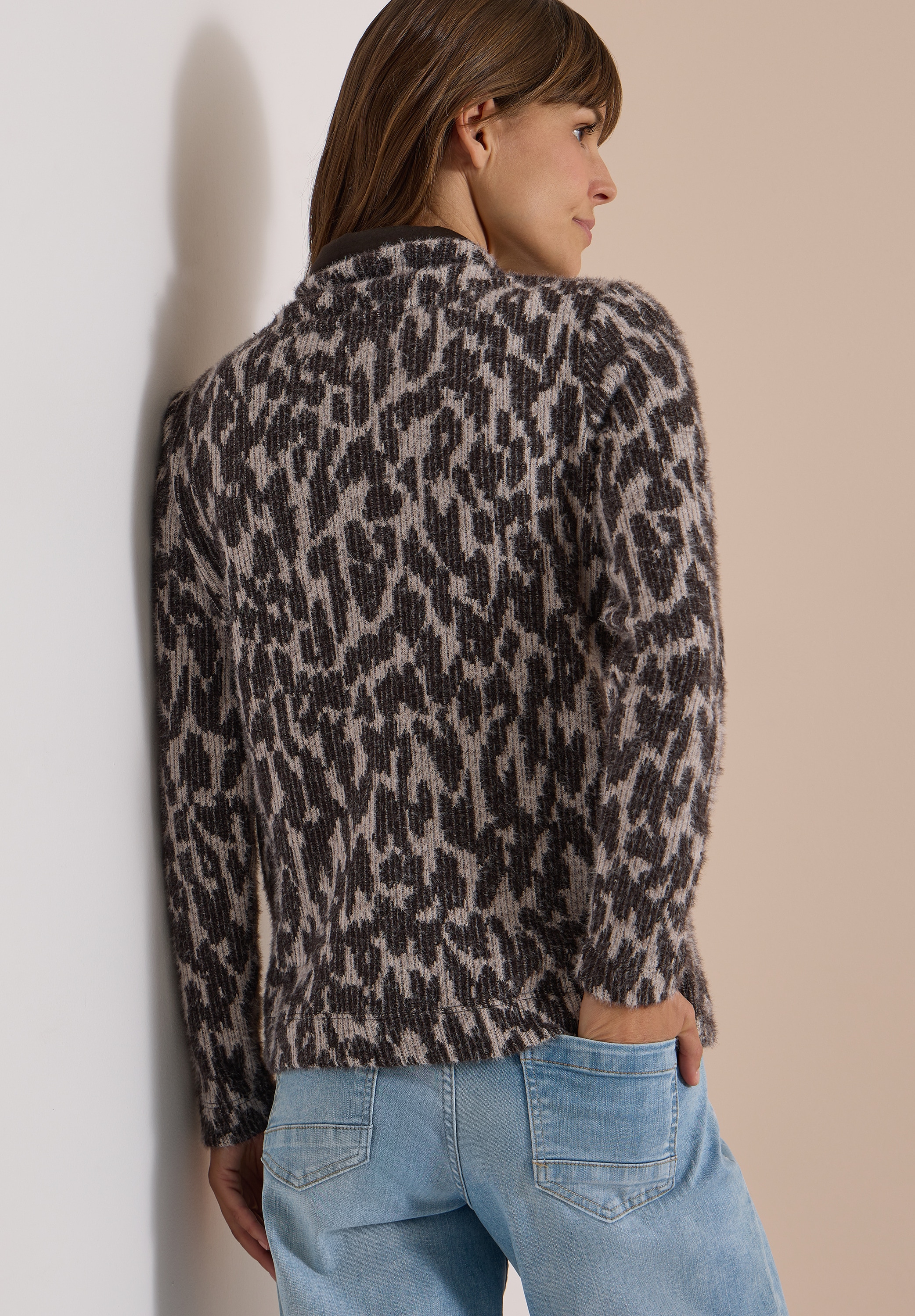 Cecil Pull en tricot Plüschlook durch Featheryarn, Animal-Print