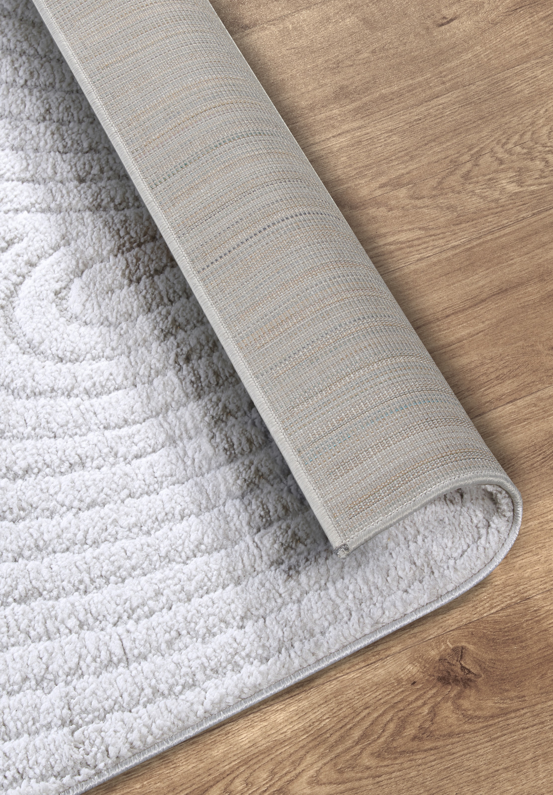 ELLE DECORATION Designteppich »Cosy Panglao,  auch als Rundteppich erhältlich« rechteckig 14 mm Höhe uni Kurzflor, Hoch Tief Struktur, modern, Skandi, Boho, Wohnzimmer