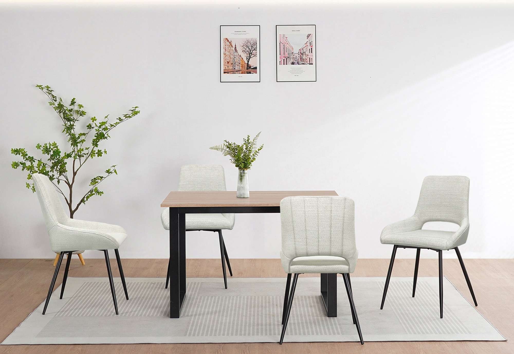 GOODproduct Chaise de salle à manger »Derrek« (Ensemble) lot de 2 avec dossier rembourré