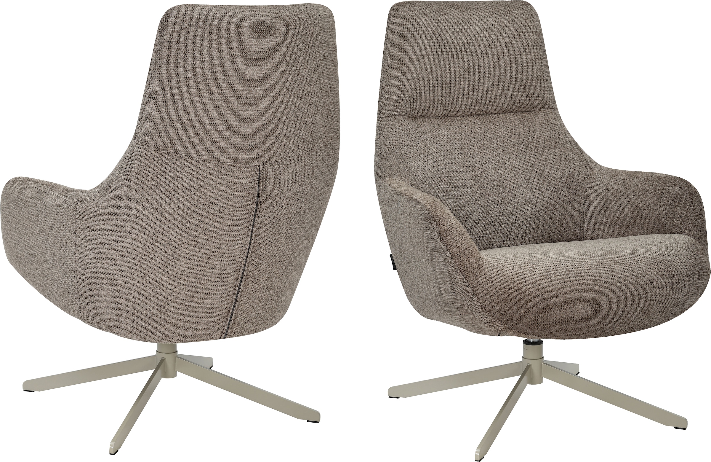 INOSIGN Drehsessel »CLARINDA moderner Ohrensessel drehbar, TV-Sessel, Relaxsessel« 360-Grad drehbar, robustes Metallgestell,