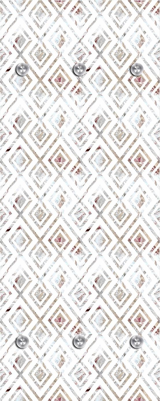 queence Garderobenleiste »Rauten« mit 6 Haken, 50 x 120 cm