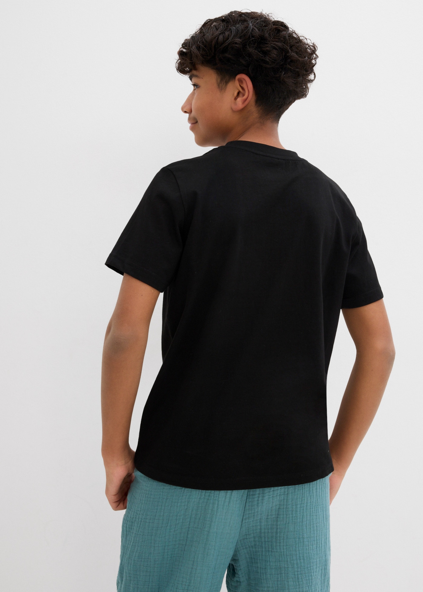 bonprix T-shirt en coton pur, avec imprimé tendance, manches courtes, coupe régulière