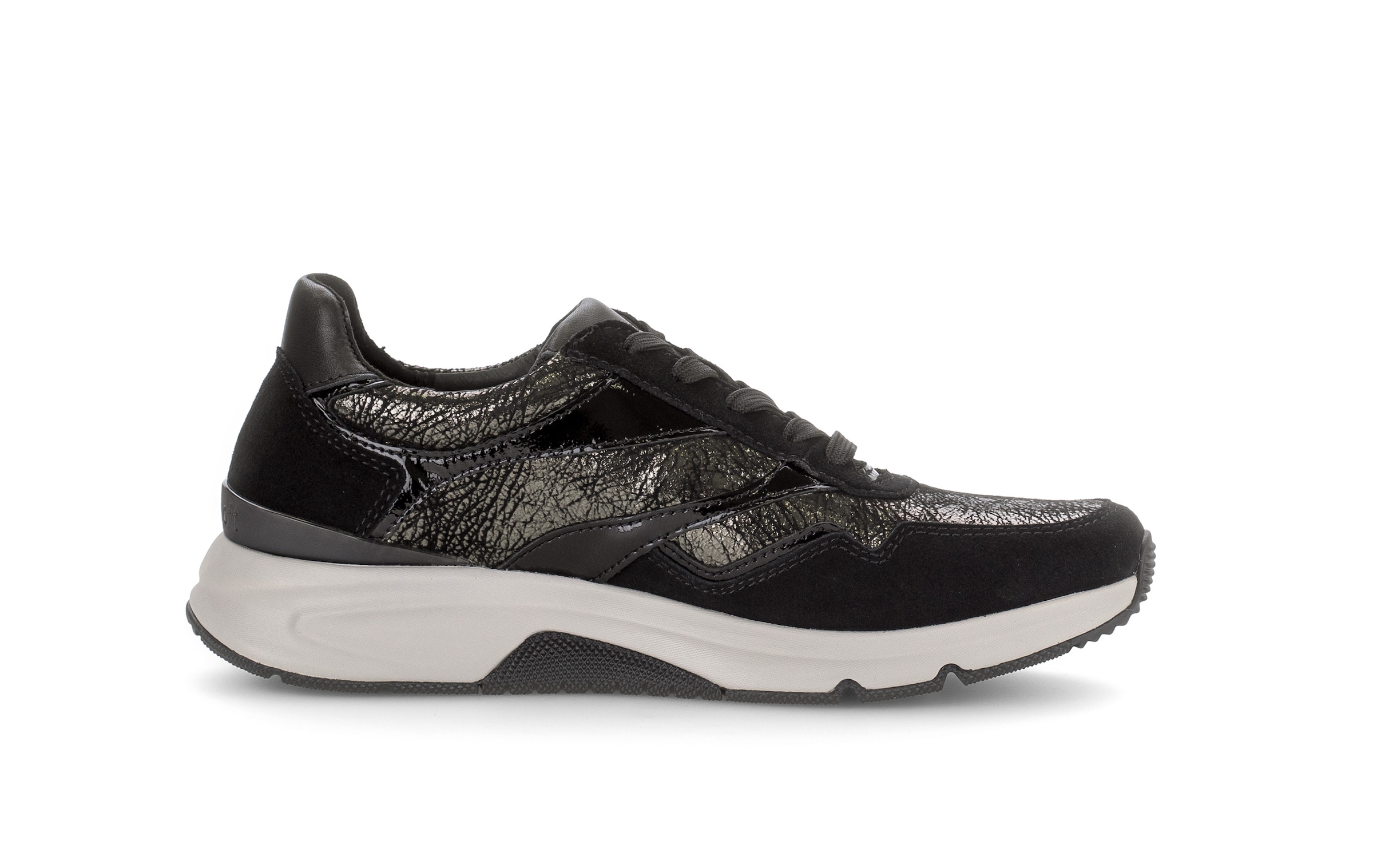 rollingsoft Baskets compensées  chaussure à lacets, chaussure basse, chaussure de loisir avec fermeture éclair extérieure