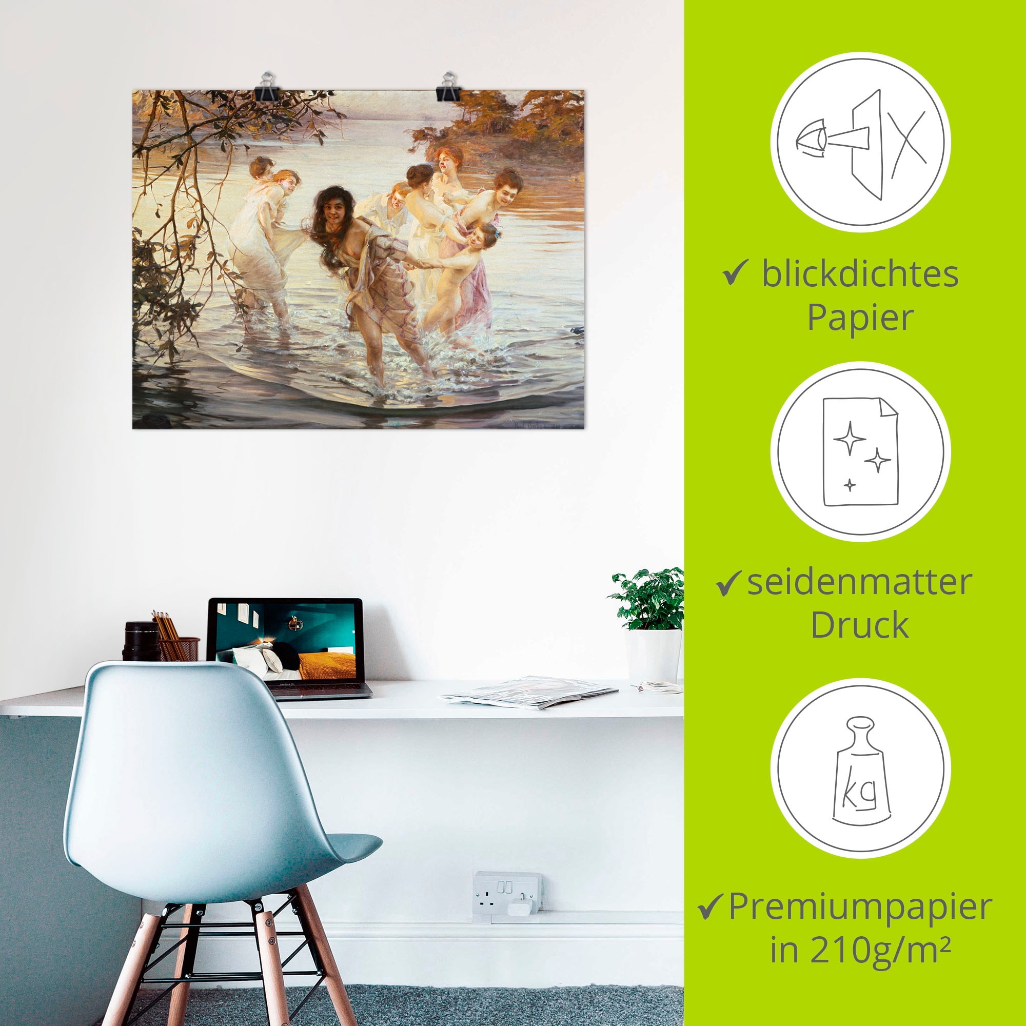 Artland »Glückliches Spiel im Wasser. 1899« Gruppen & Familien 1 Stk. tlg. als Leinwandbild, Poster in verschied. Grössen