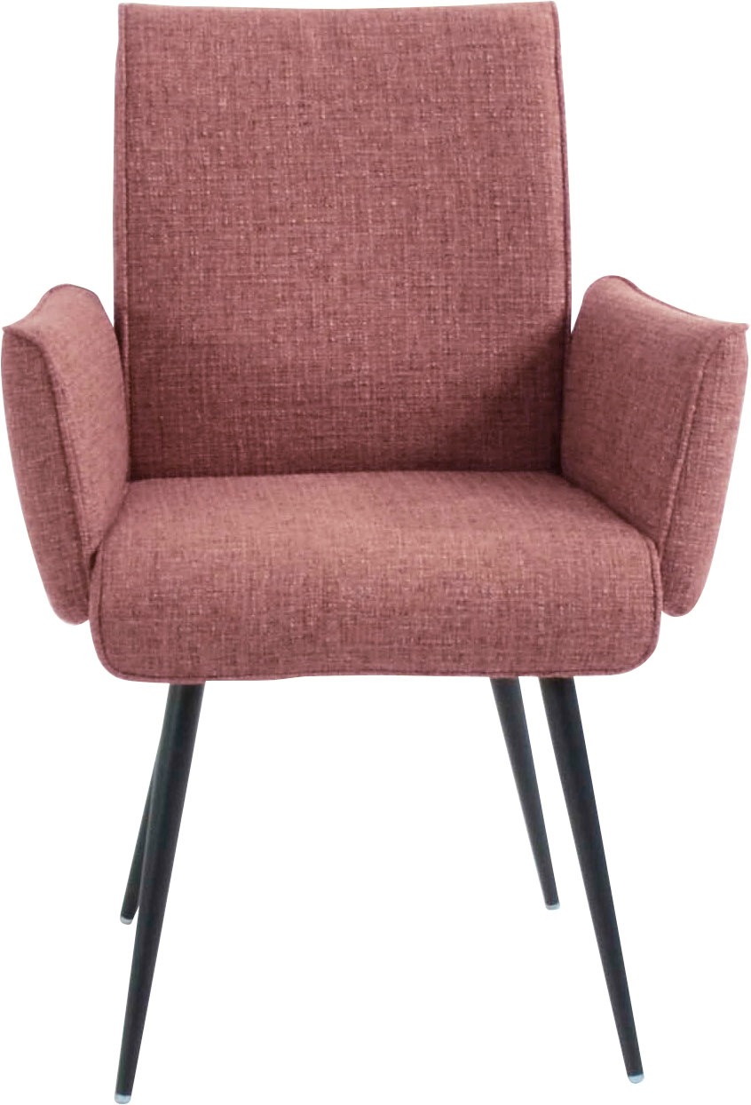 K+W Komfort & Wohnen Chaise avec accoudoirs »Giacomo I« () 1 cuischaise à 4 pieds avec accoudoirs, passepoil de 4mm tout autour du dossier et de l'assise