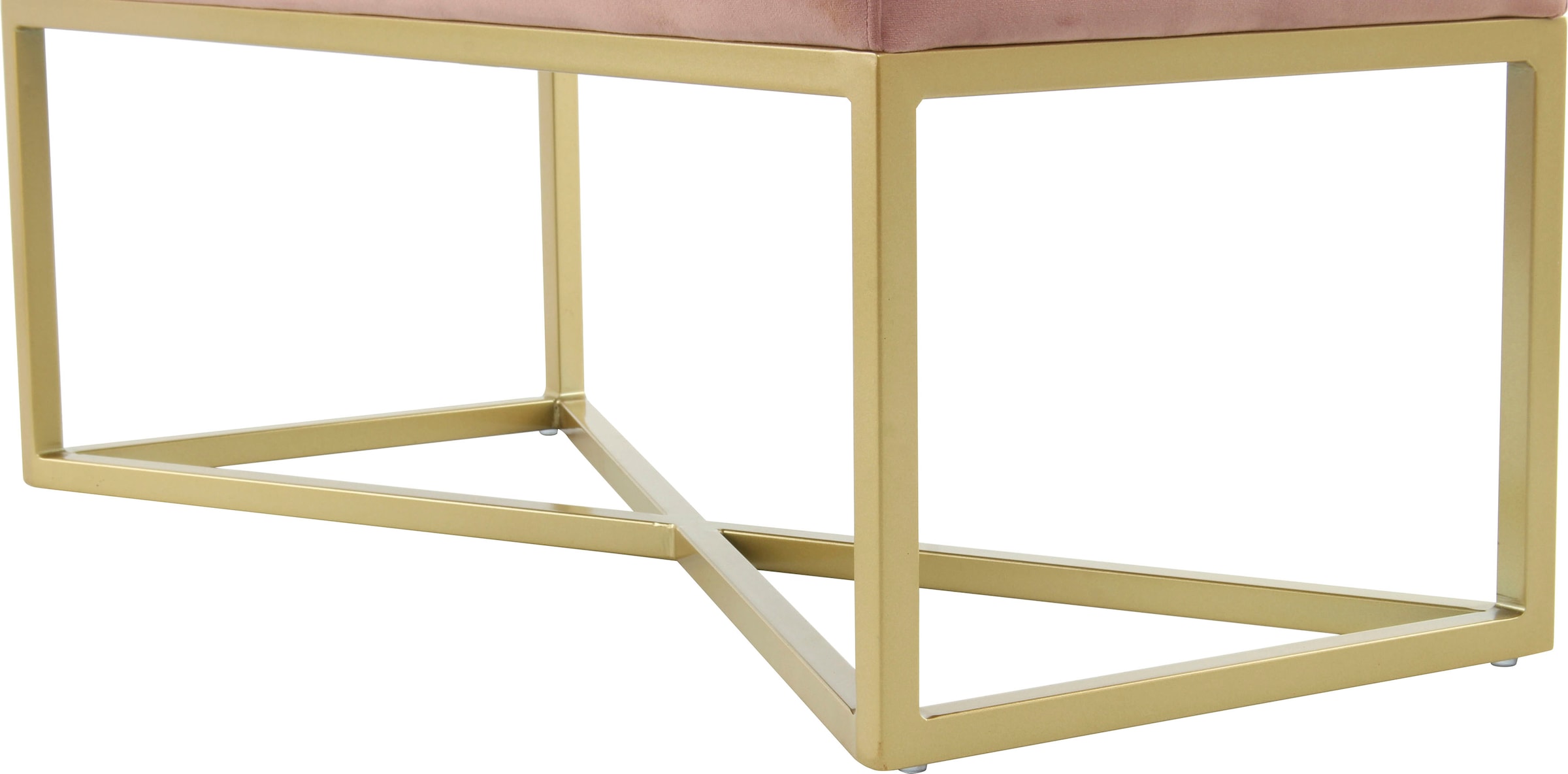 Kayoom Banc à tabouret »Cameron 125, glamouröses Design, glänzenden Metallfüssen, in Samt-Look« 1 cuis tlg. bequem, elegant, mit Zierknöpfen, Gold-coated Eisengestell