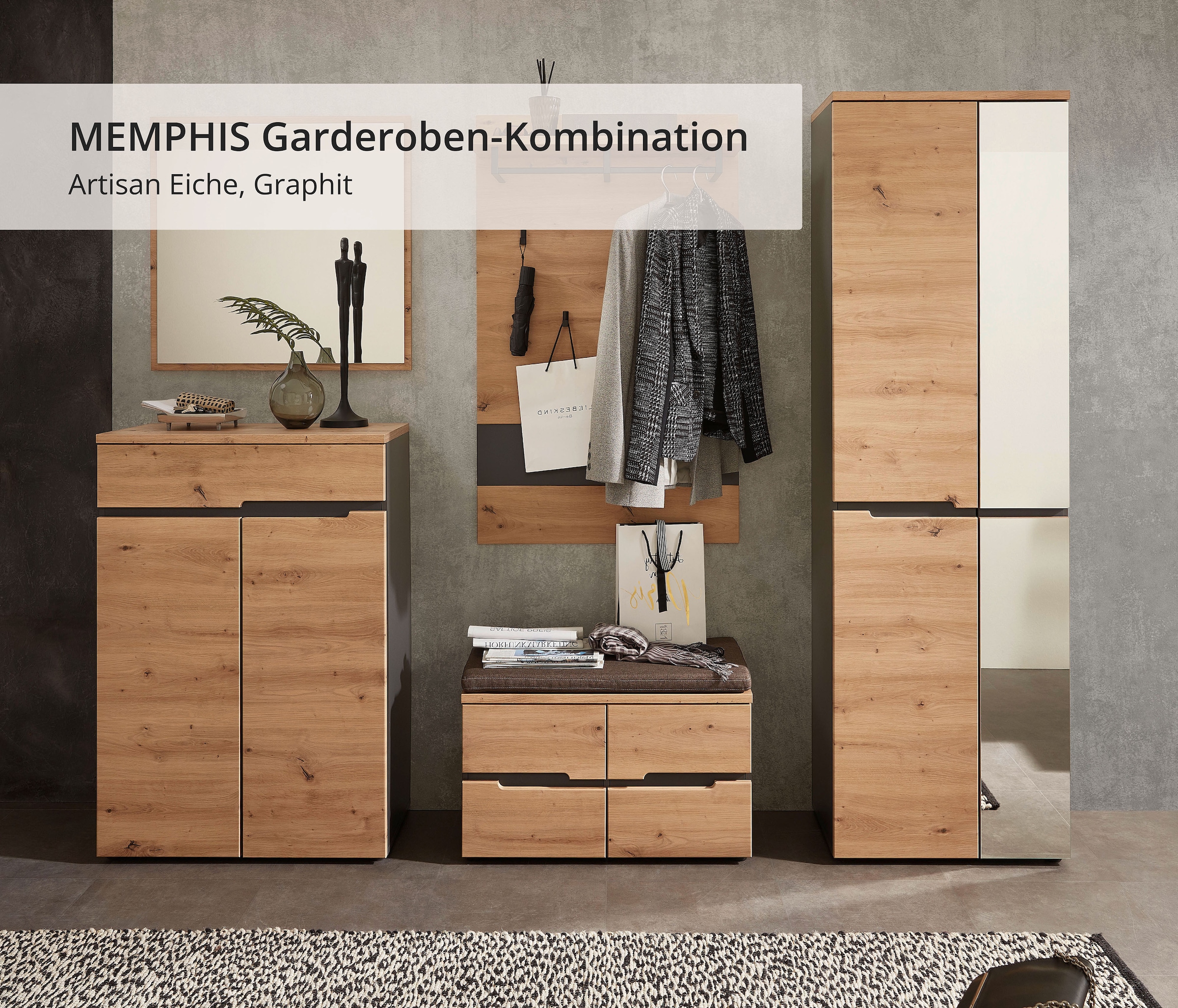 Innostyle Garderoben-Set »MEMPHIS« Komplett-Set, 5 Stk. tlg.