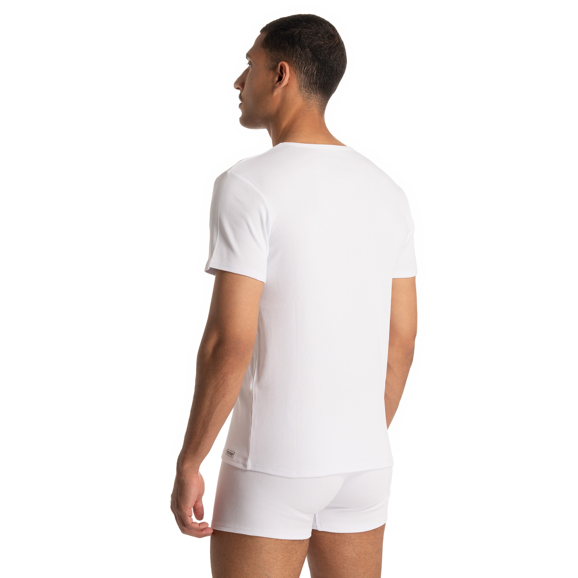 Bruno Banani Rundhalsshirt »FINE RIB« Feinripp, Kurzarm, Rundhalsausschnitt, Cotton-Mix