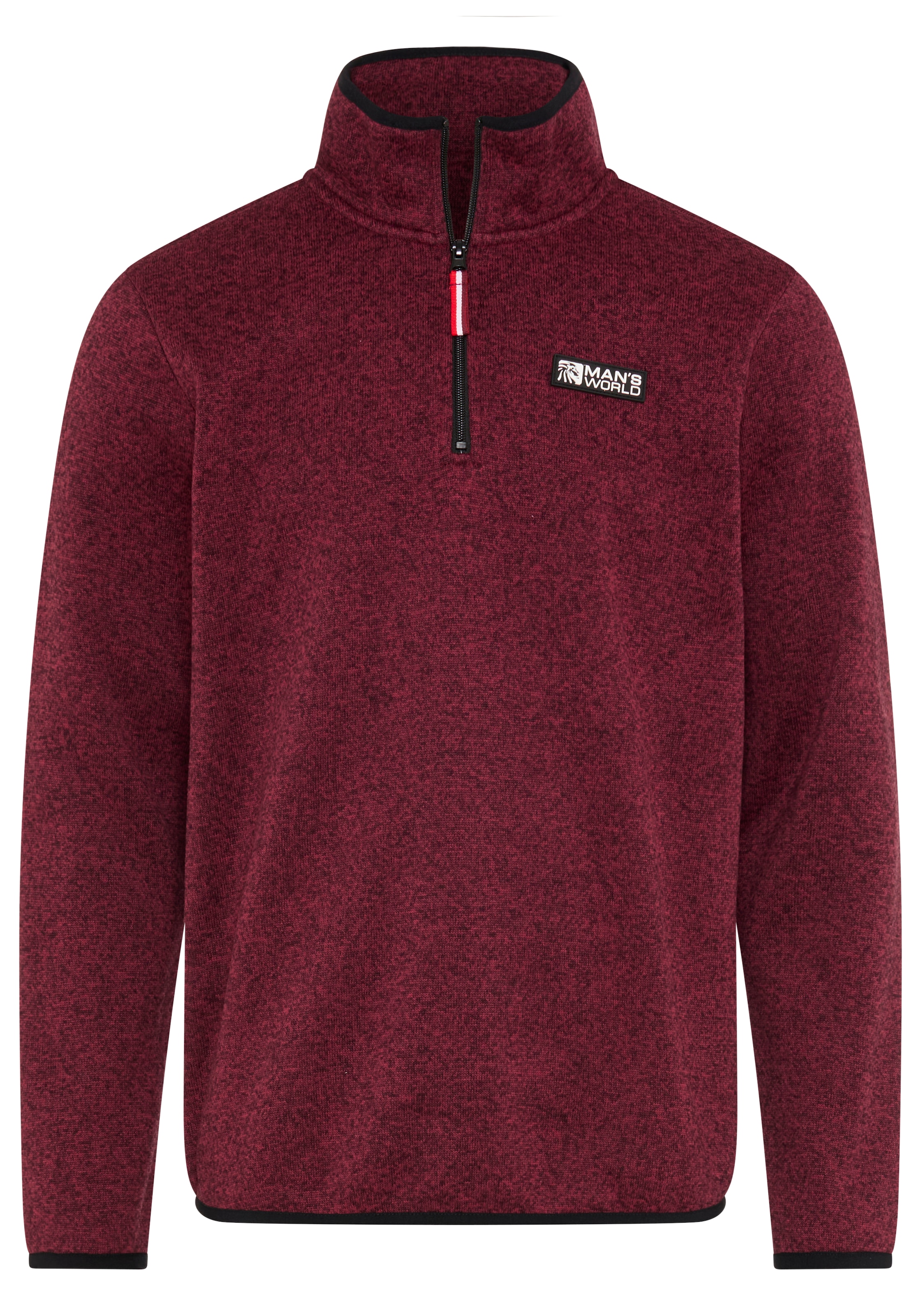 Man's World Fleecepullover , mit hoch geschlossenem Ausschnitt, melierte Optik, sportlicher Stil
