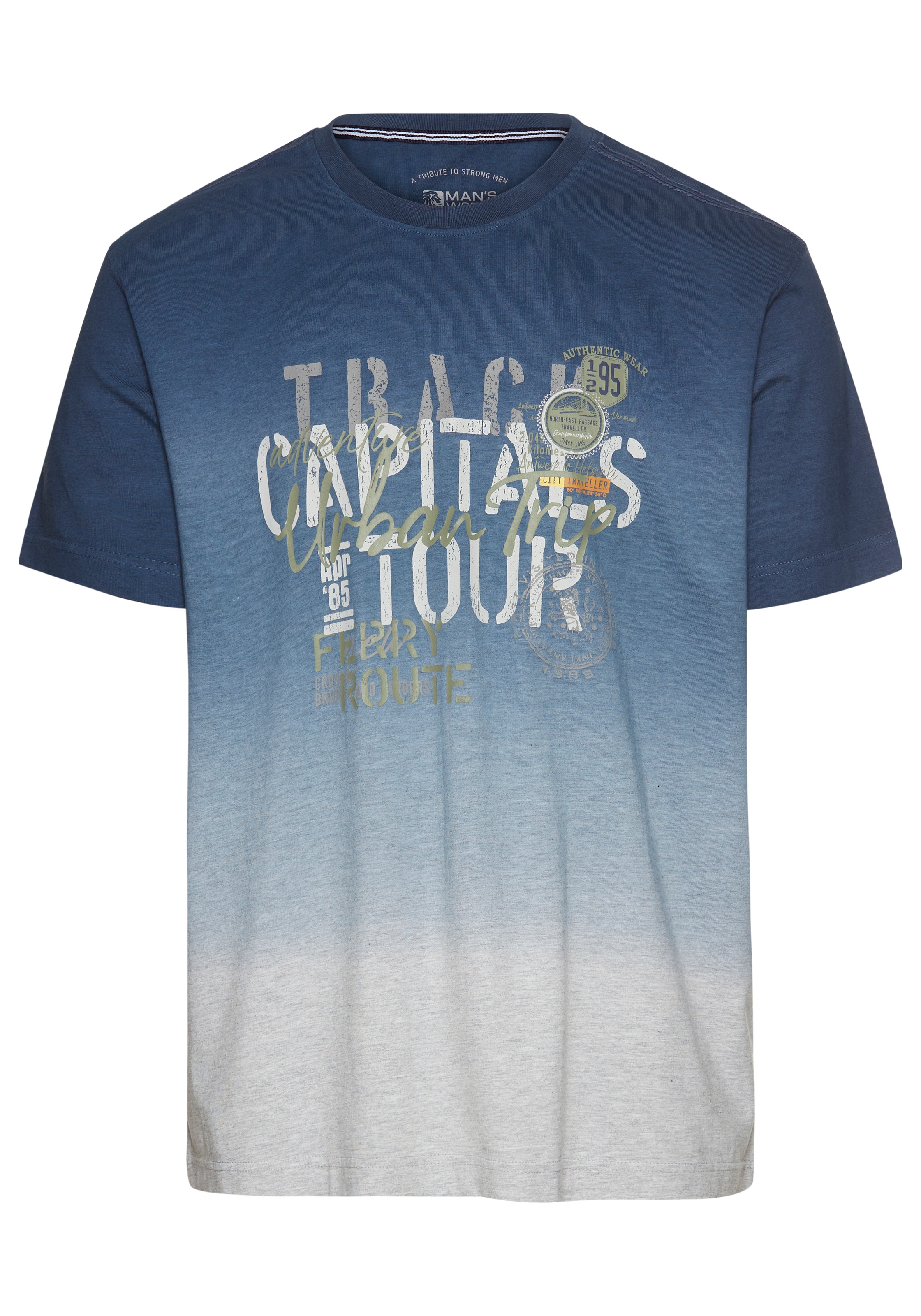 Man's World T-shirt Kurzarm,  Regular Fit,  bedrucktes Design,  Rundhalsausschnitt