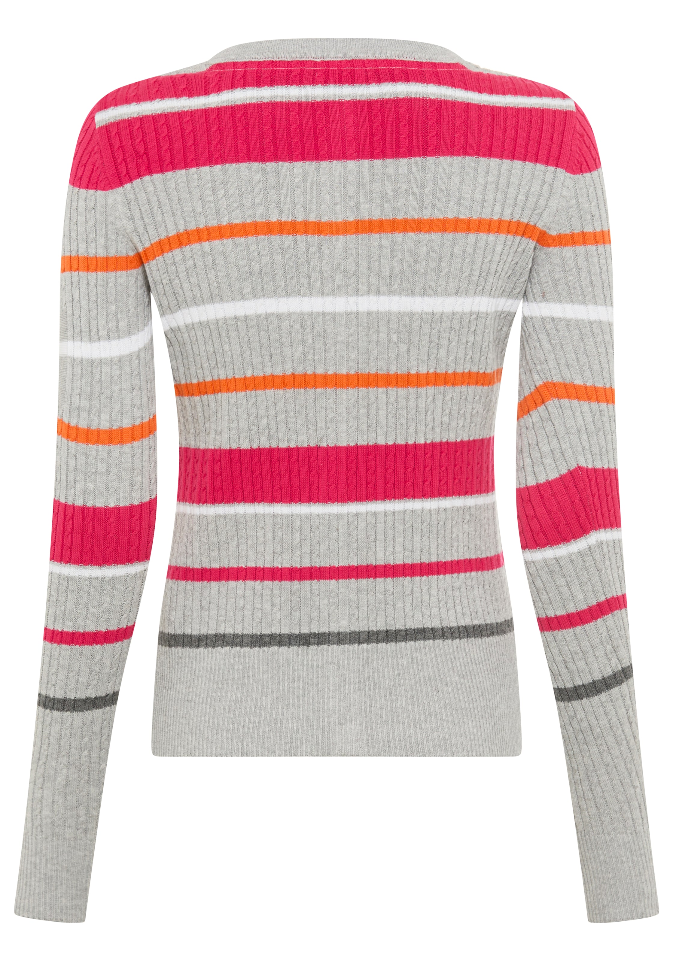KangaROOS Strickjacke mit Zopfmuster und Streifen