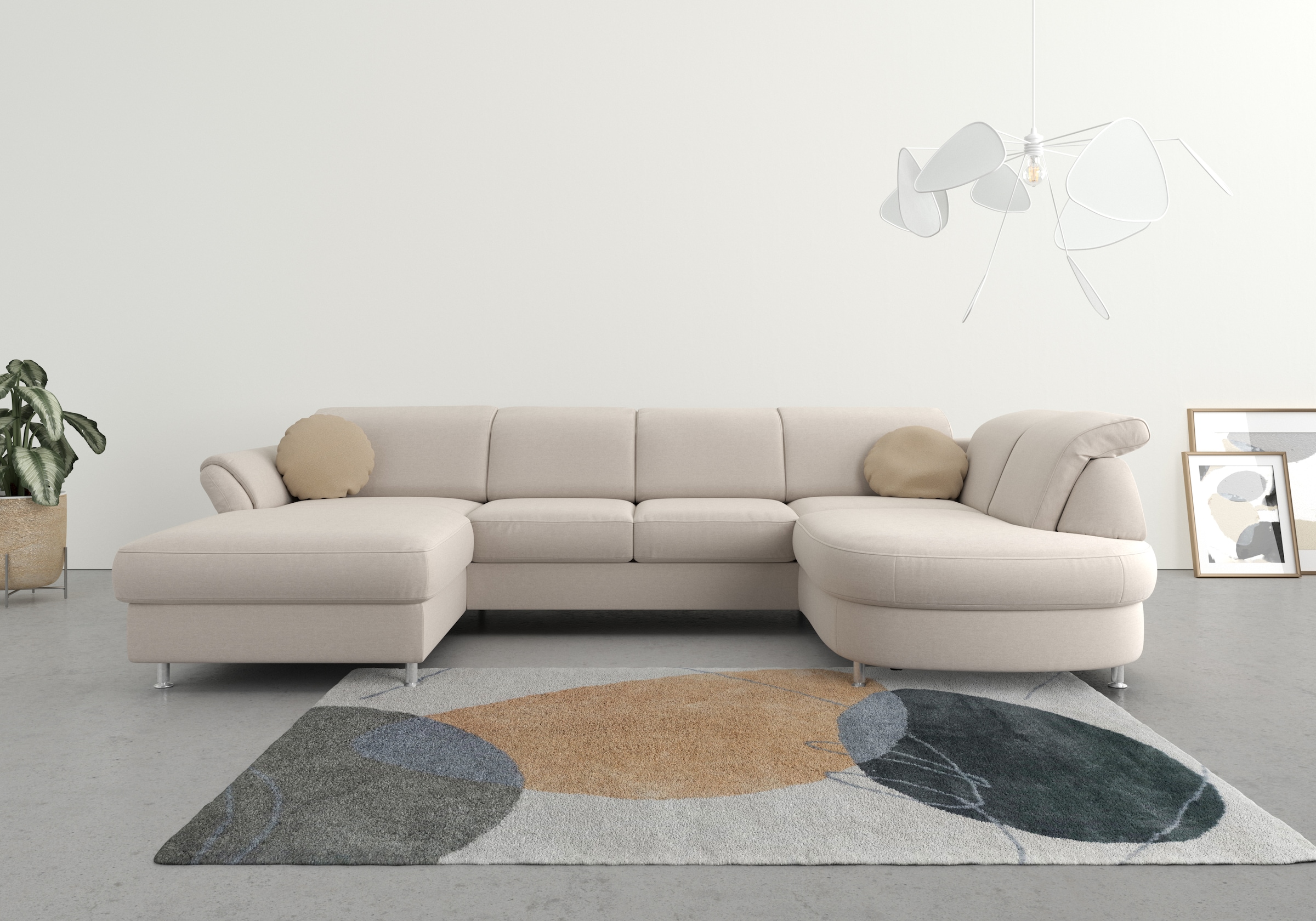 sit&more Wohnlandschaft »Apulia U-Form« wahlweise Schlaffunktion, Bettkasten und Kopf- und Armteilverstellung