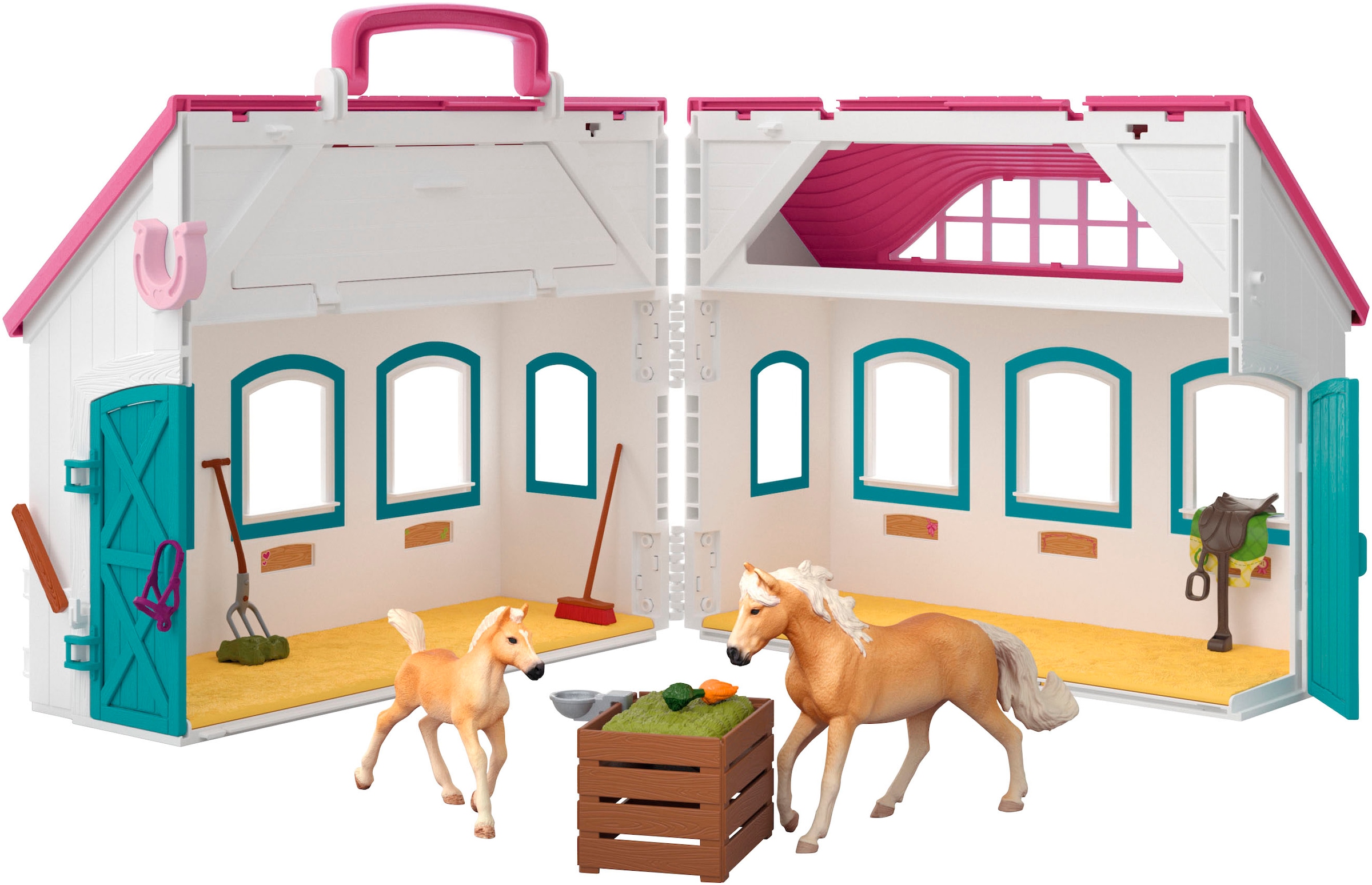 Schleich® Spielwelt »HORSE CLUB, Offenstall -Kleines Hufeisen (42703)« Made in Europe