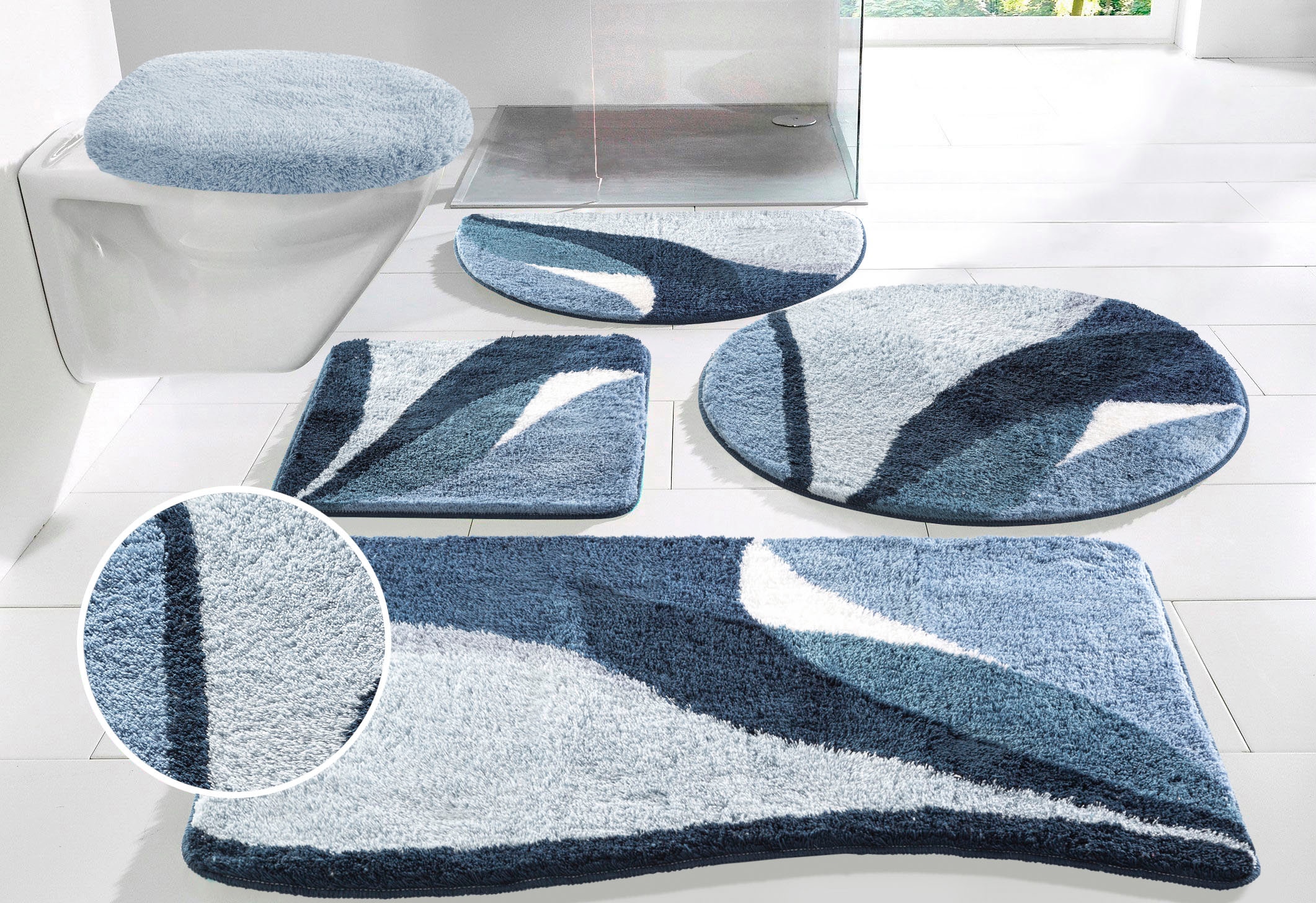 GOODproduct Badematte »Magnus, Badvorleger, Badezimmer Teppich« Höhe 20 mm rutschhemmend beschichtet schnell trocknend | strapazierfähig mehrfarbig, Badteppich, Badematten auch als 2 teiliges Set & rund