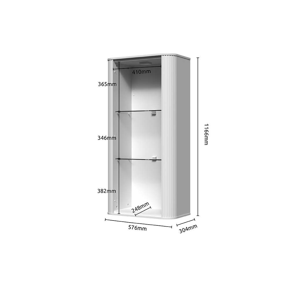 GOODproduct Vitrine suspendue »Rondo, Wandschrank, Schwebendes Design für modernen Wohnraum« laqué UV, fonction Soft Close, éclairage, montage mural