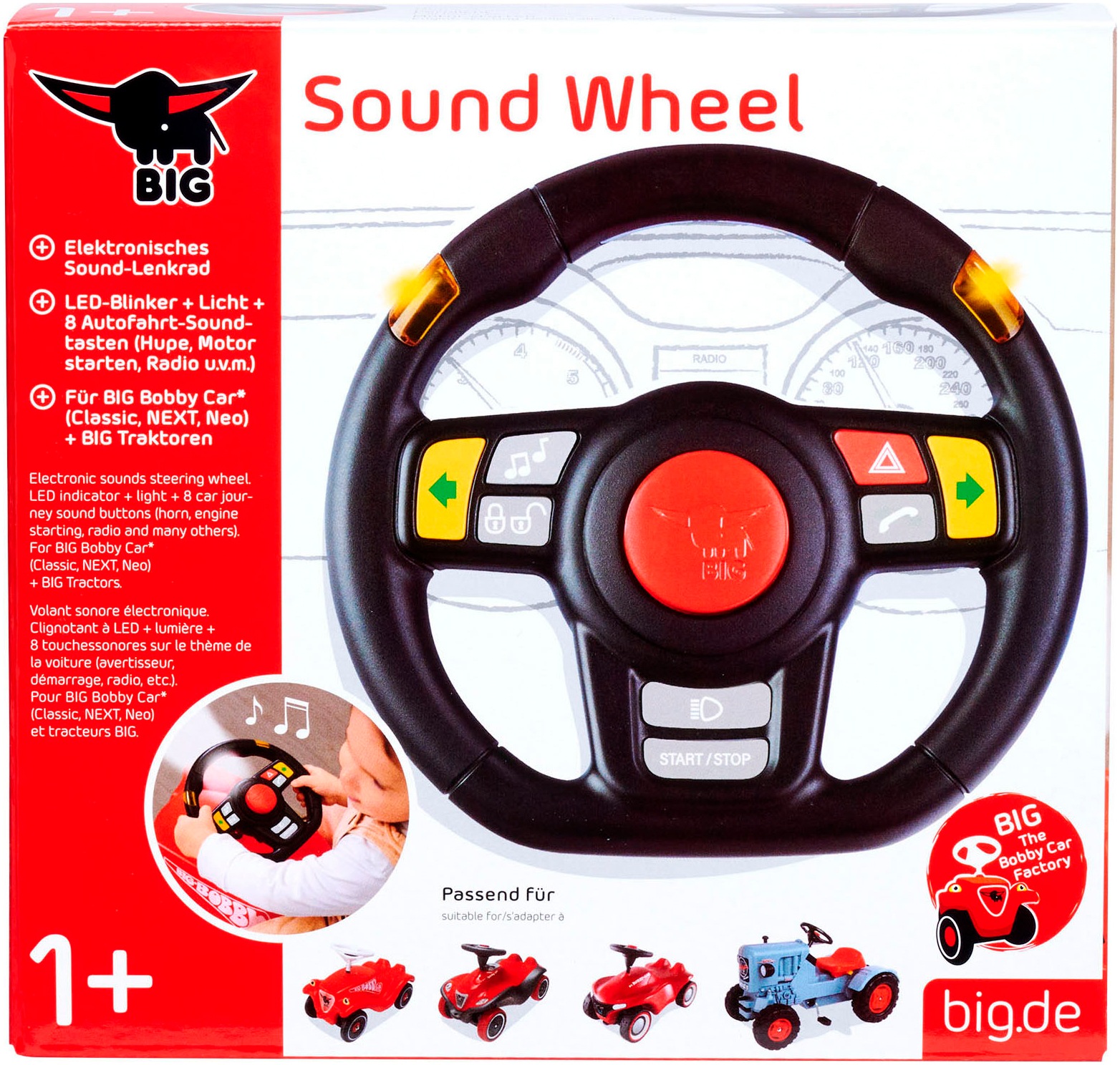 BIG Spielfahrzeug-Lenkrad »BIG Sound Lenkrad« mit Licht und Sound