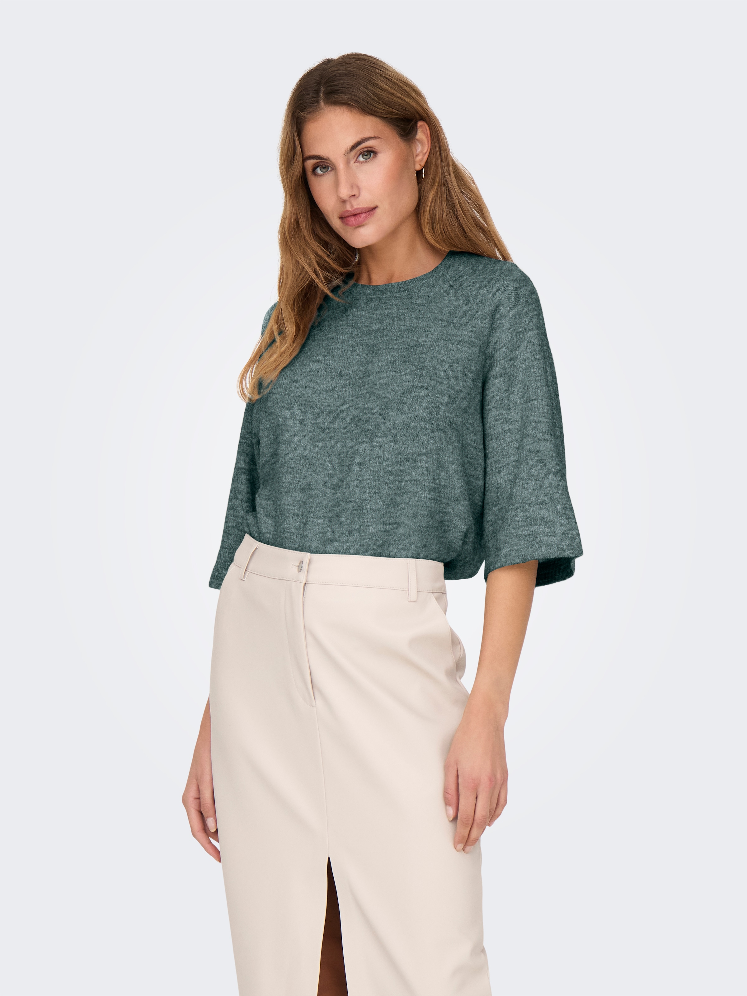 ONLY Strickpullover »ONLSIMONI 3/4 PULLOVER KNT NOOS« Materialmix, regular fit