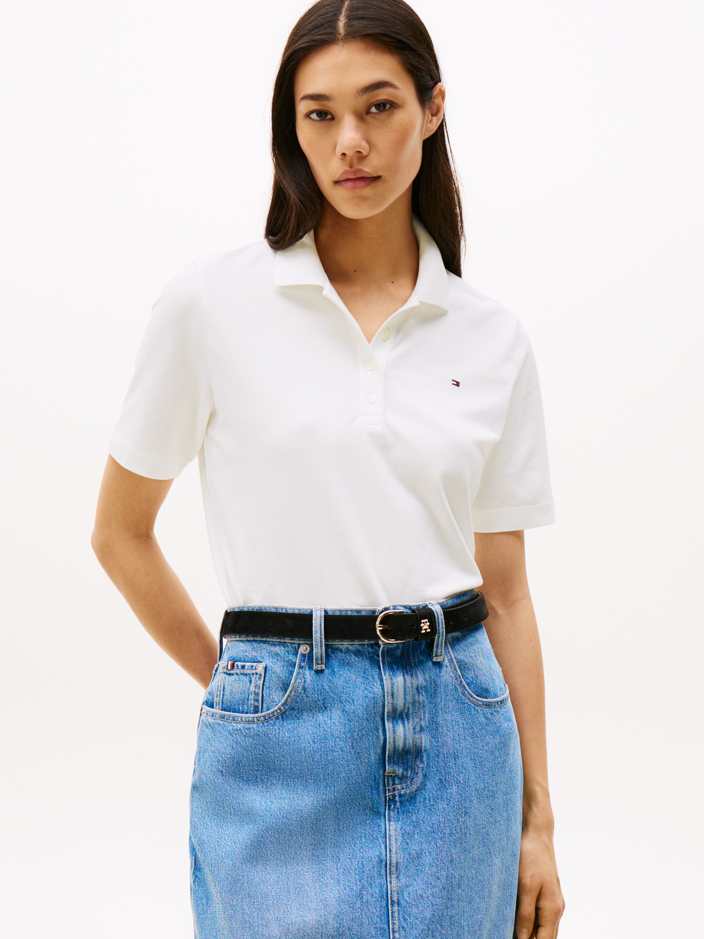 Tommy Hilfiger Polo »1985 REG PIQUE POLO« mit Logo-Stickerei, Seitenschlitze, Regular Fit