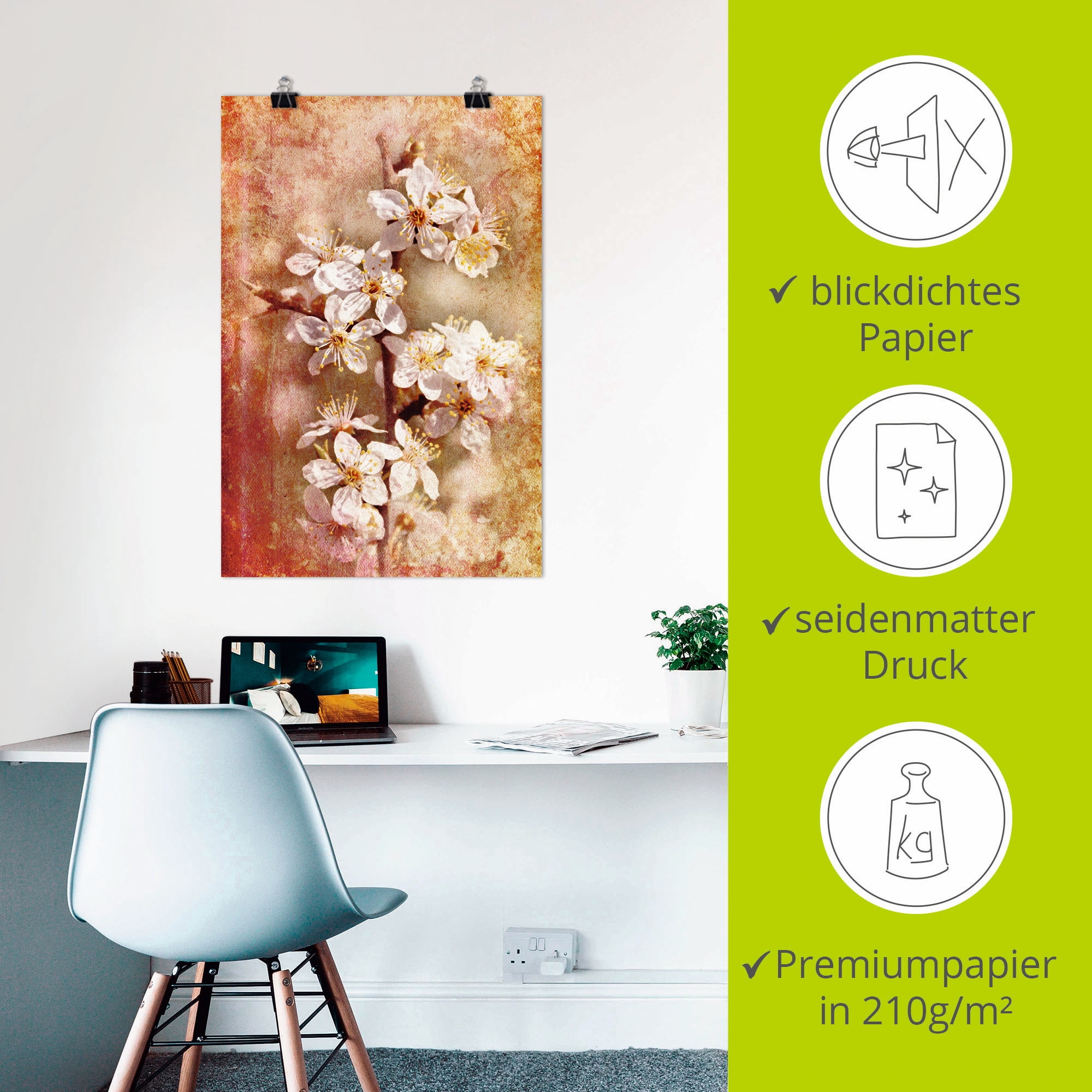 Artland Fresque murale »Kirschblüten« 1 cuis tlg. als Leinwandbild, Poster in verschied. Grössen