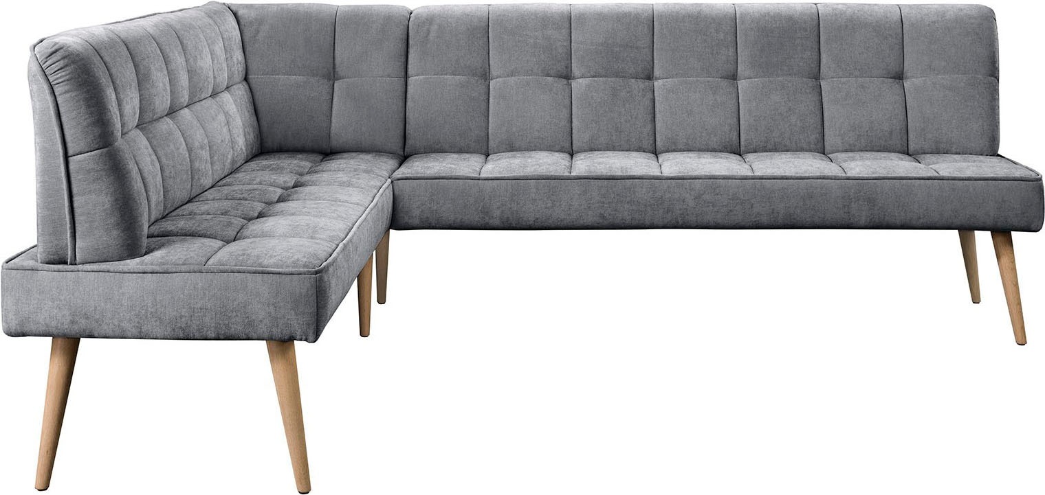 exxpo - sofa fashion Banc d'angle »Latte« moderne Sitz- und Rückensteppung, bequem und elegant, hoher Holzfuss