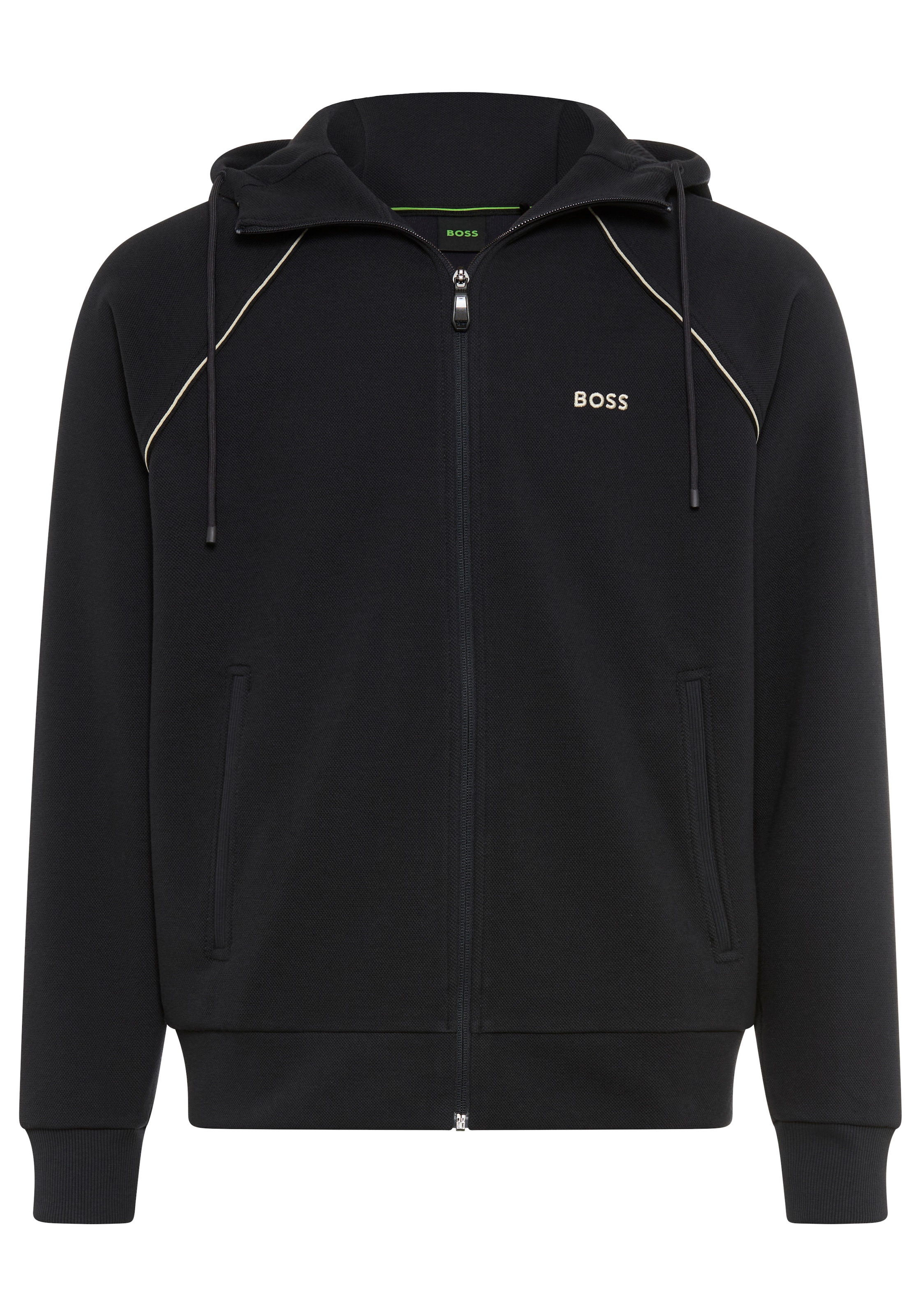 BOSS GREEN Sweatjacke mit Kapuze, Regular Fit, Eingrifftaschen