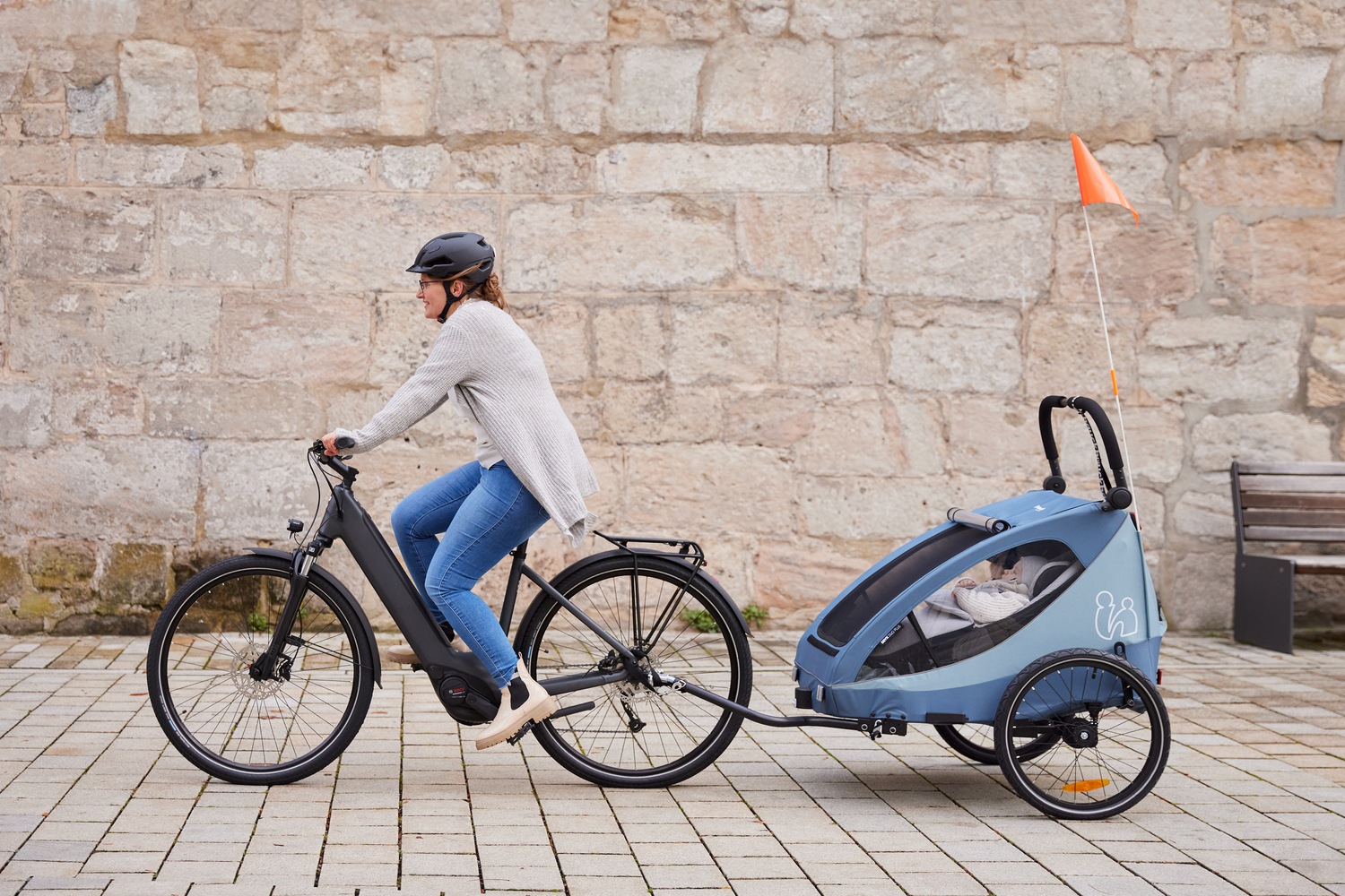 Hauck Fahrradkinderanhänger »2in1 Bike Trailer und Buggy Dryk Duo Plus, black« für 2 Kinder; inklusive Deichsel