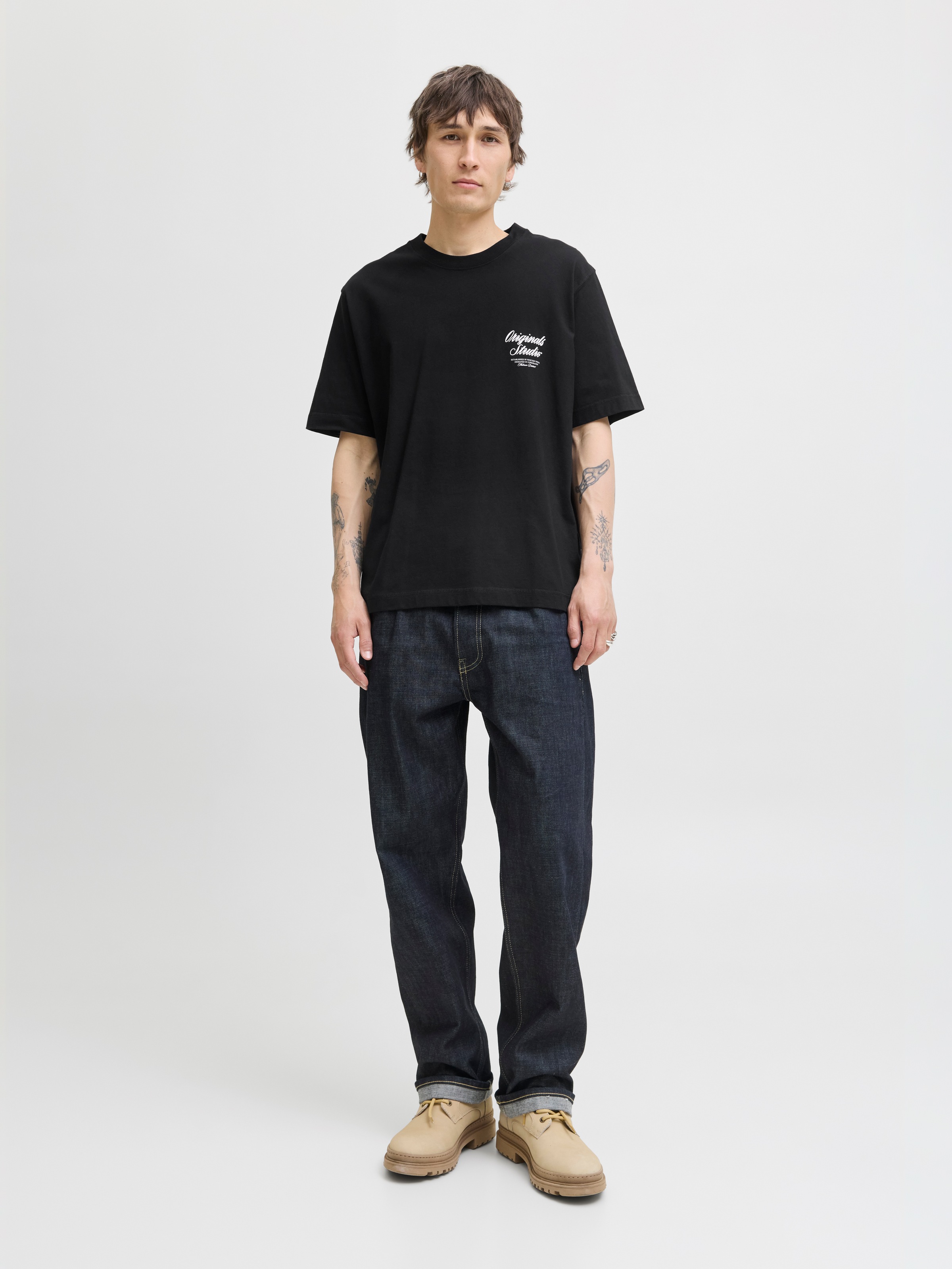 Jack & Jones Kurzarmshirt »JORNORREBRO TYPO TEE SS CREW NECK NOOS« Baumwolle, relaxed fit