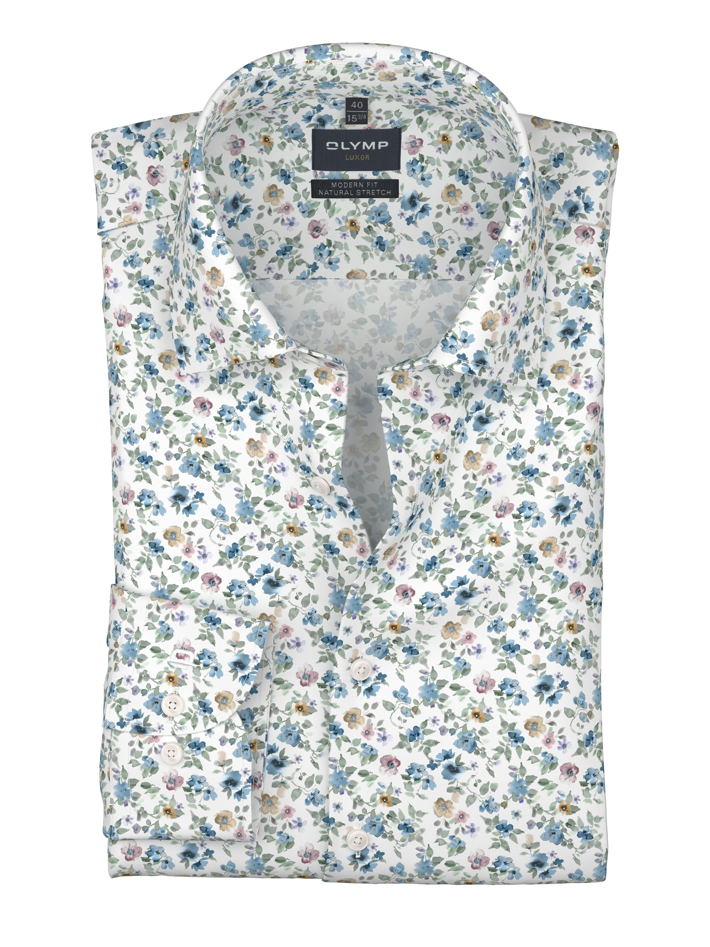 OLYMP Chemise à manches longues »Luxor« Businesshemd, New-Kentkragen, floraler Print, modern fit