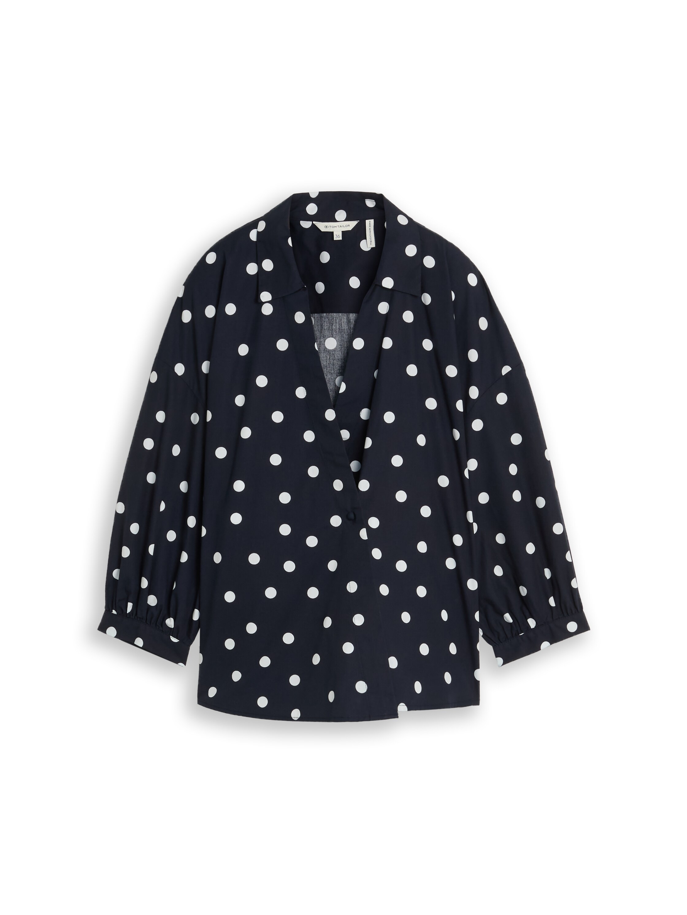 TOM TAILOR Blouse à enfiler blouse d'été avec col en V et cordon à nouer