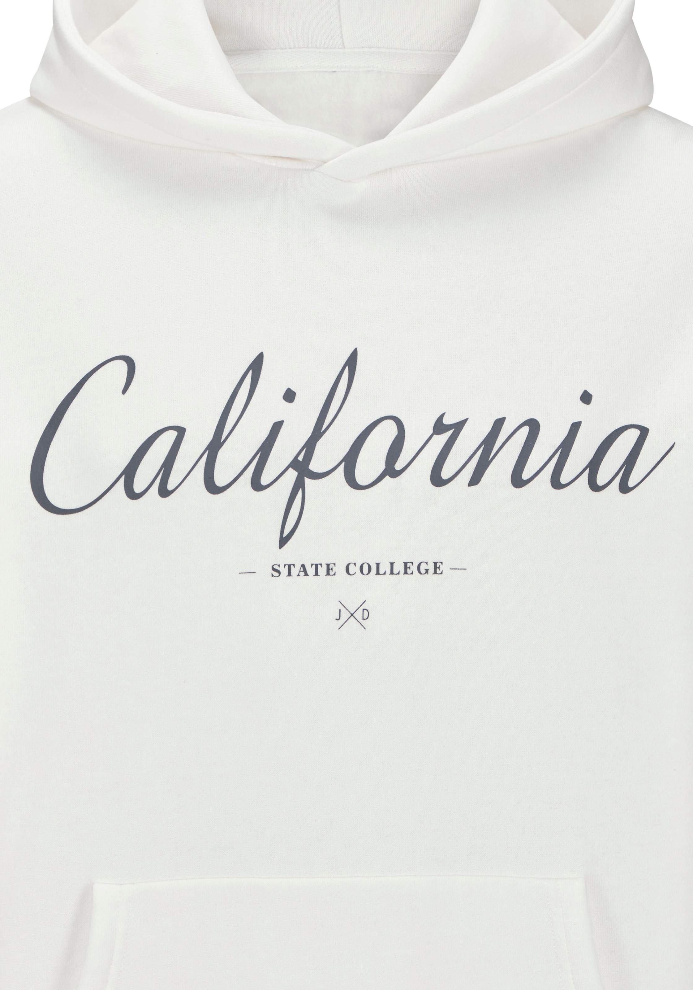 John Devin Hoodie , Sweatshirt mit coolem Druck, aufgesetzter Tasche und Kapuze
