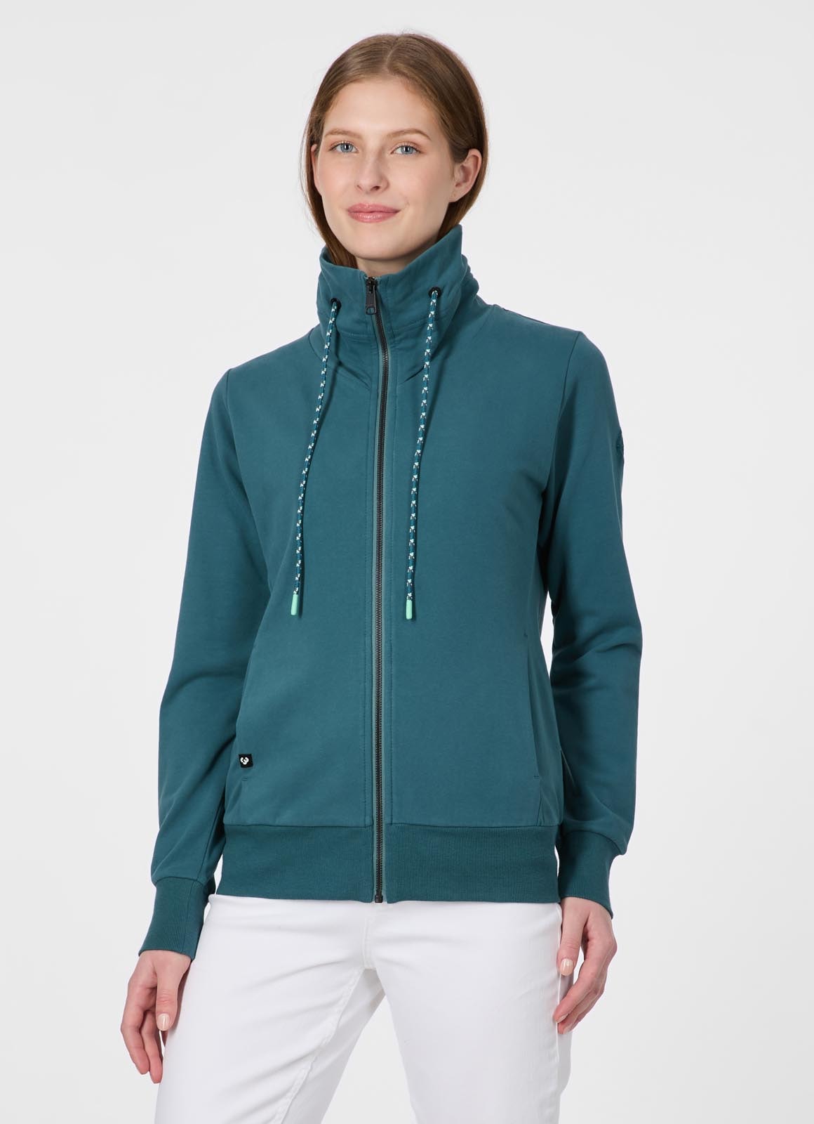 Ragwear Veste sweat »RONETTE B« Dünne Baumwollmischung mit Marken-Stickerei am Kragen