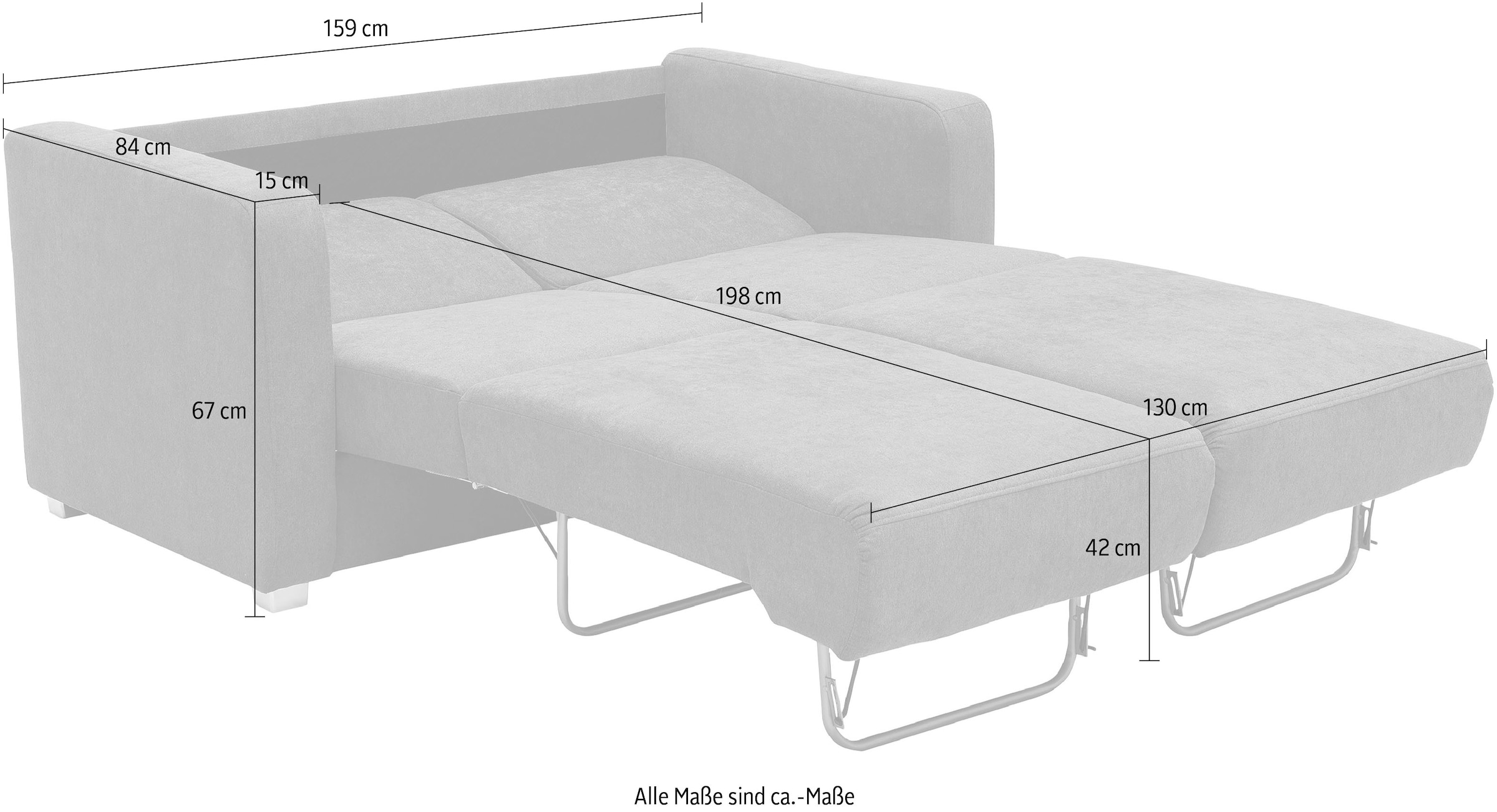 INOSIGN Schlafsofa »Mia Problemlöser Sofa, Einzelauszug, Bettsofa, zeitlos und bequem« mit 2 Einzelauszügen als Längsschläfer