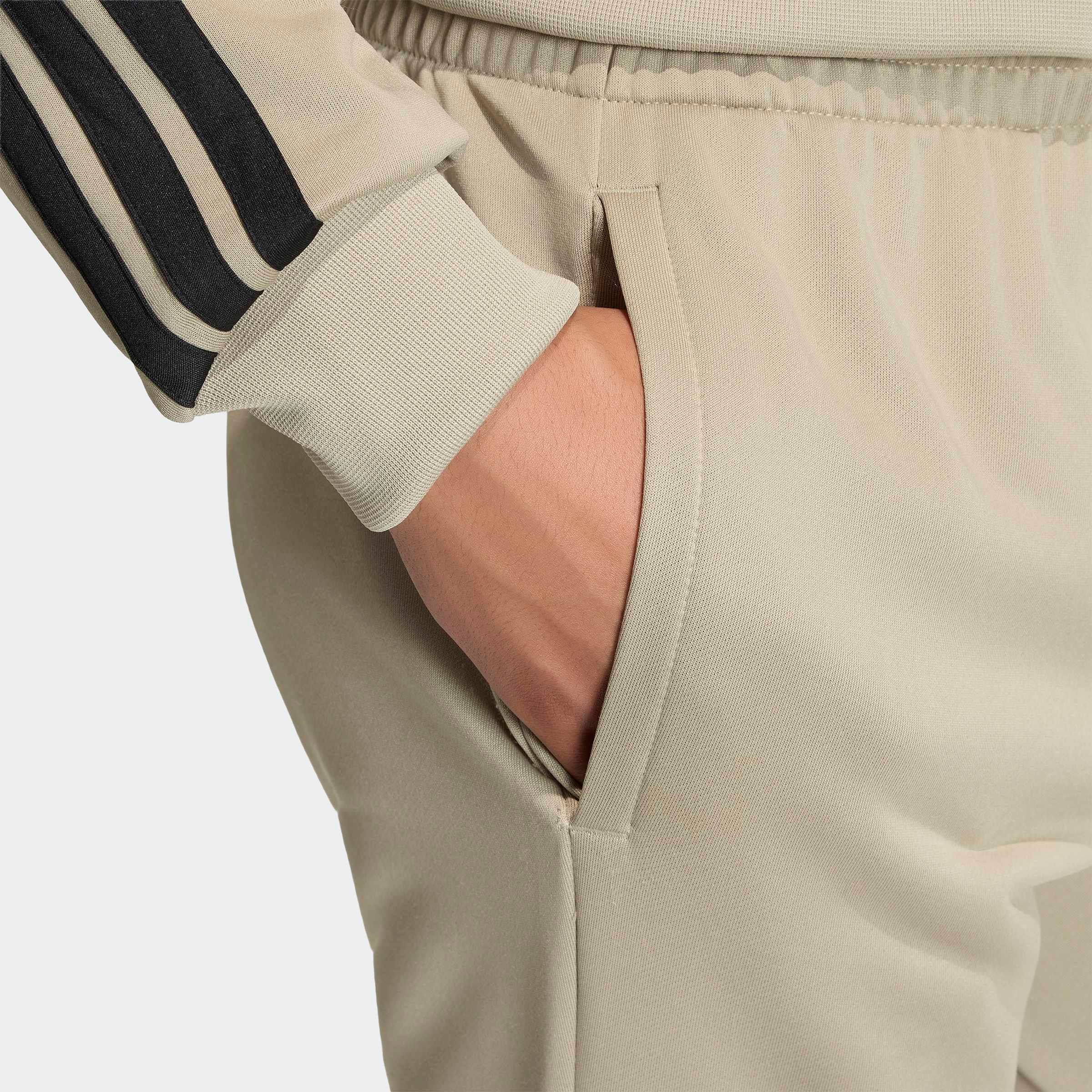 adidas Sportswear Combinaison d'entraînement »3-STREIFEN FRENCH TERRY« 2 pièces zweiteiliges Set, aus French-Terry-Material, mit Rippdetails
