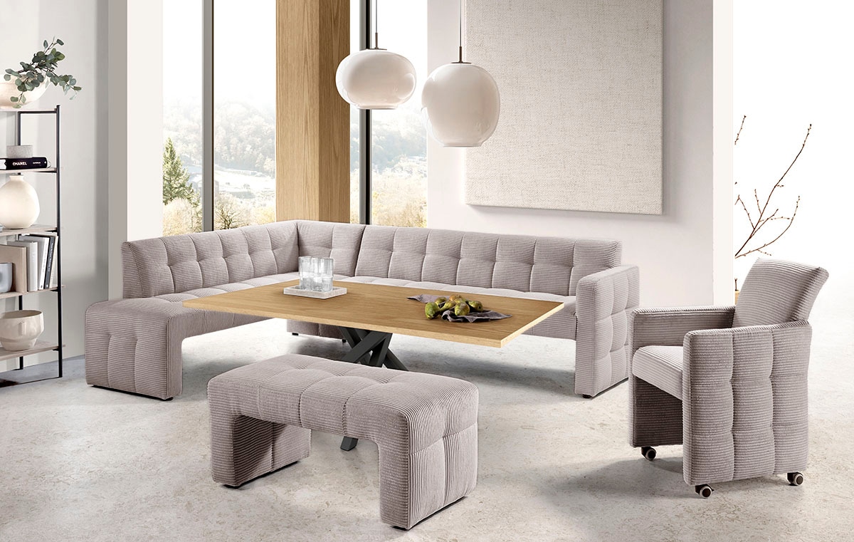 exxpo - sofa fashion Banc de salle à manger »Barista, bequem und elegant, hohe Bodenfreiheit« Eckbank Barista bequem und elegant, hochwertige Detailverarbeitung