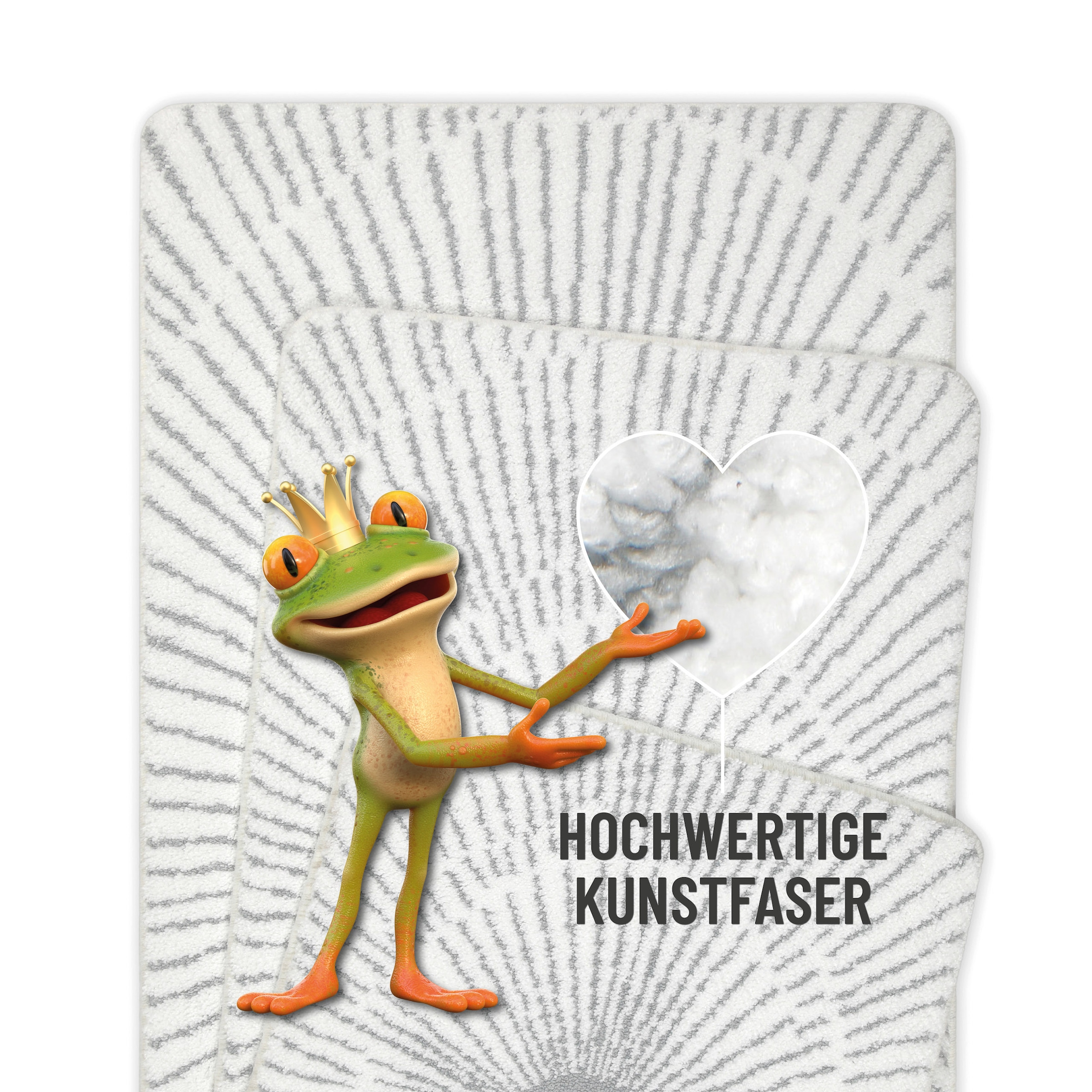 Wecon home Basics Tapis de bain »Jasbeer« Höhe 15 mm waschbar, rutschfest, strapazierfähig, pflegeleicht mit Linien Design