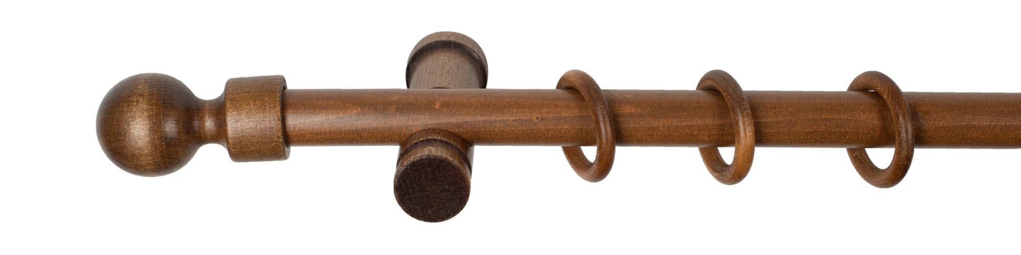 SN DECO GROUP Gardinenstange »Giro« 1 läufig-läufig Fixmass 28 mm, Holz, verschiedenen Längen und Farben, Komplettset