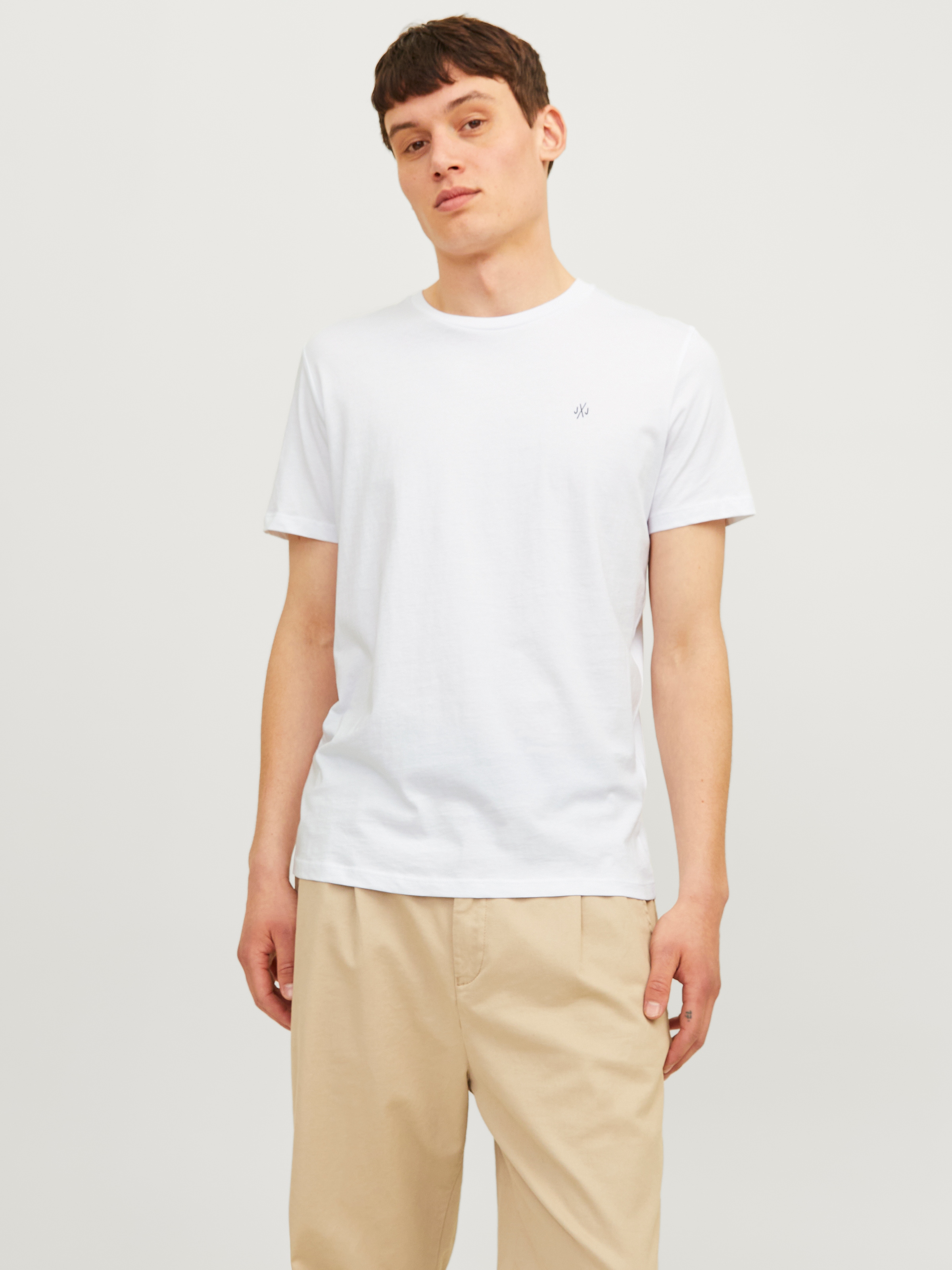 Jack & Jones Rundhalsshirt »JORJXJ im 5er Pack mit Rundhals und angenehmem Tragegefühl«, 5 Stk. unifarben, modisch, regular fit, Baumwolle, Rundhals
